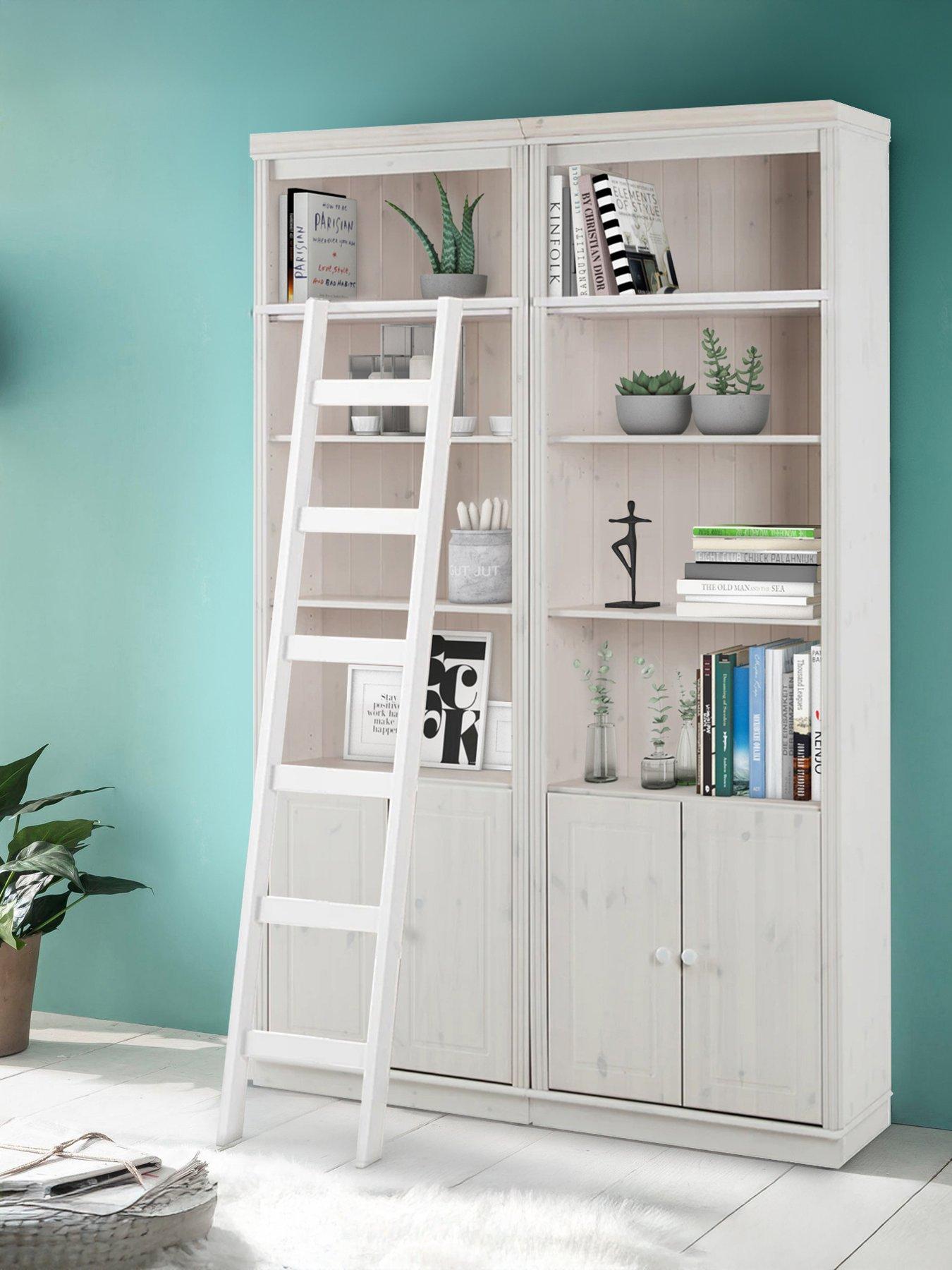 dorel-home-anita-double-display-wall-unit-with-ladder