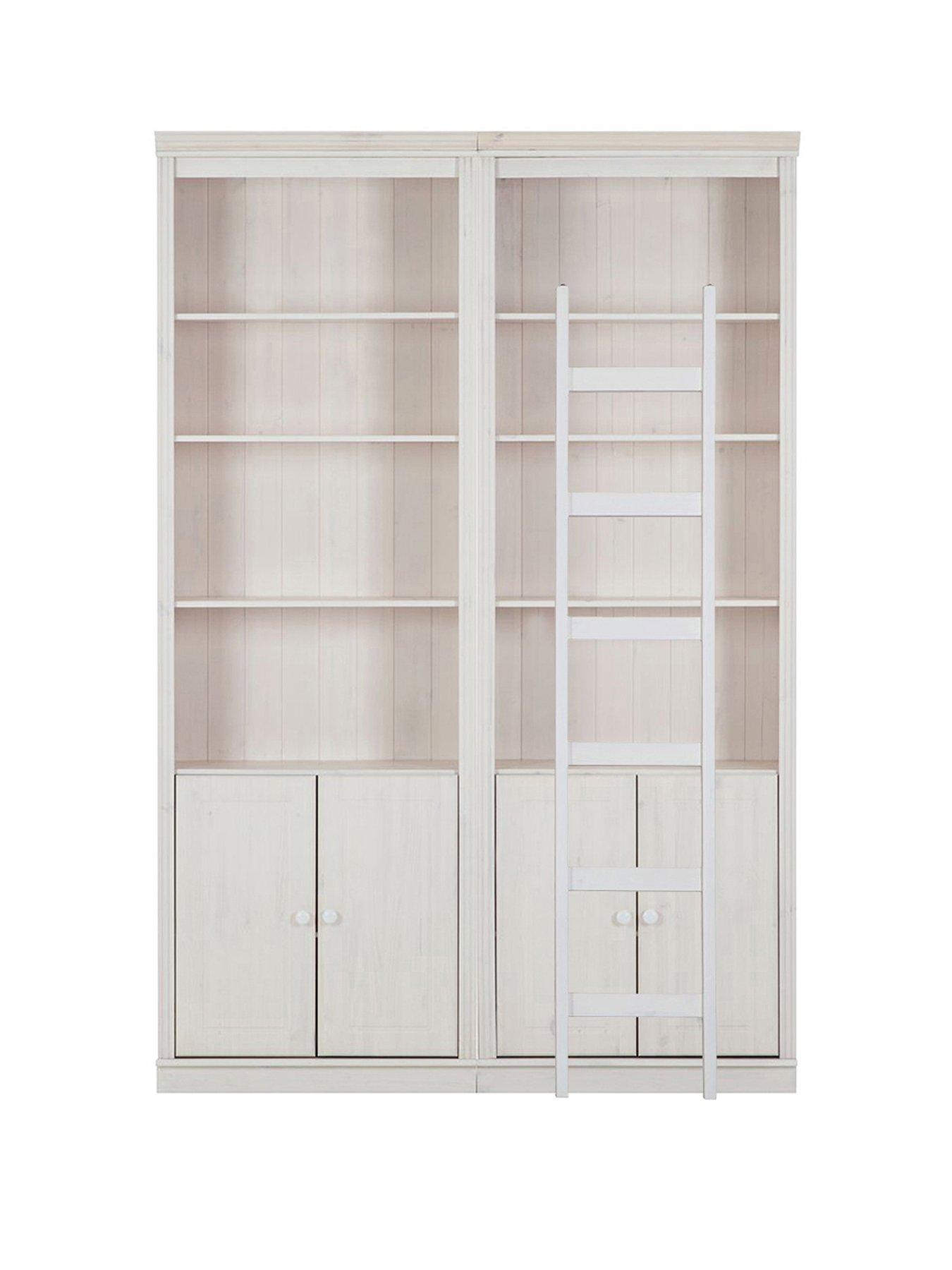 dorel-home-anita-double-display-wall-unit-with-ladderstillFront