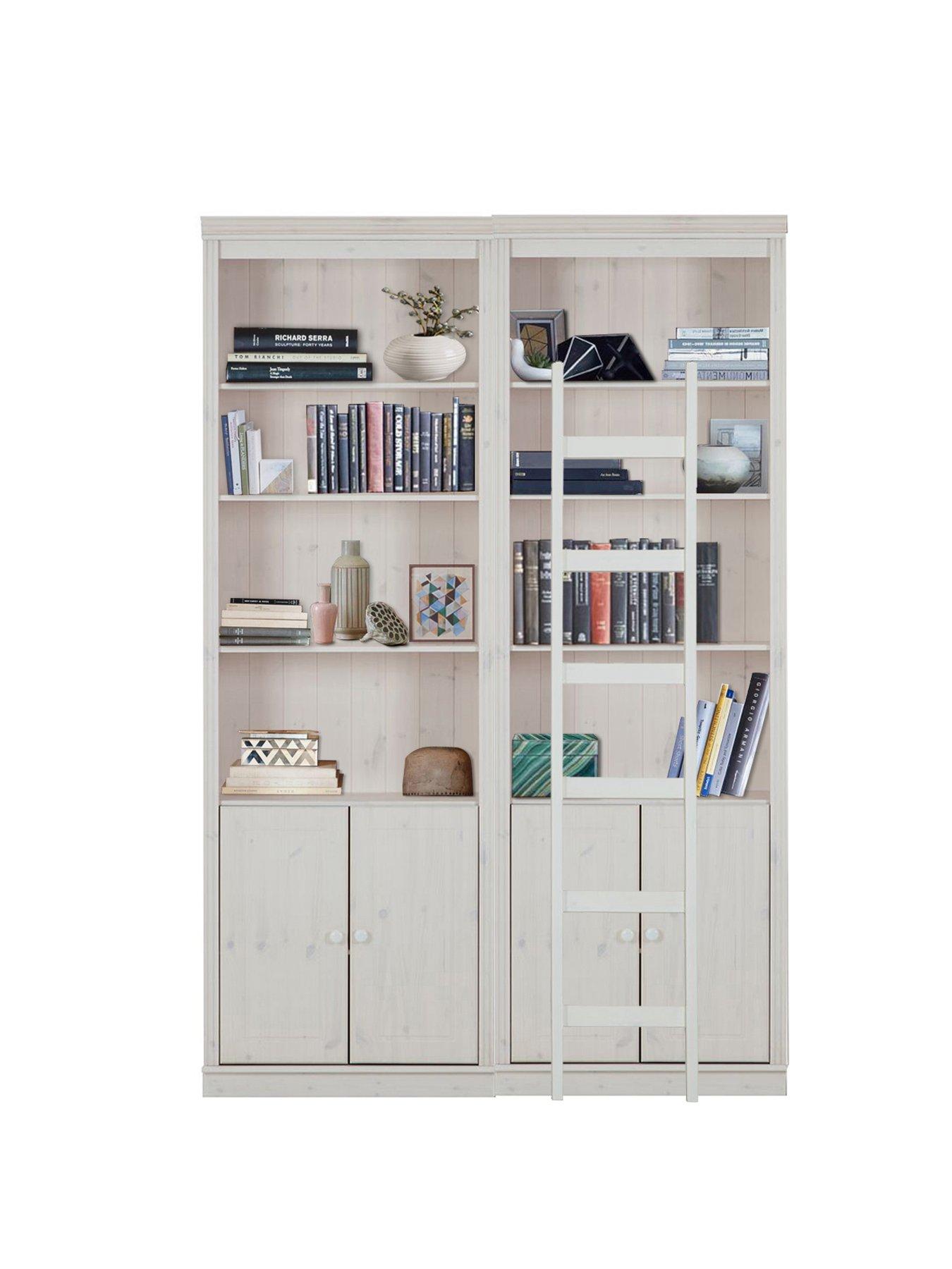 dorel-home-anita-double-display-wall-unit-with-ladderoutfit