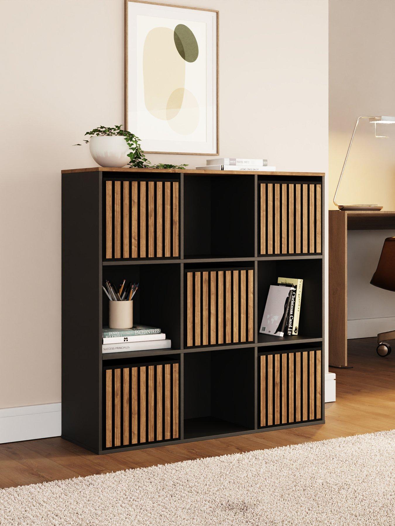 Image 1 of 7 of GFW Kube 3 x 3 Storage Unit - Black/Walnut