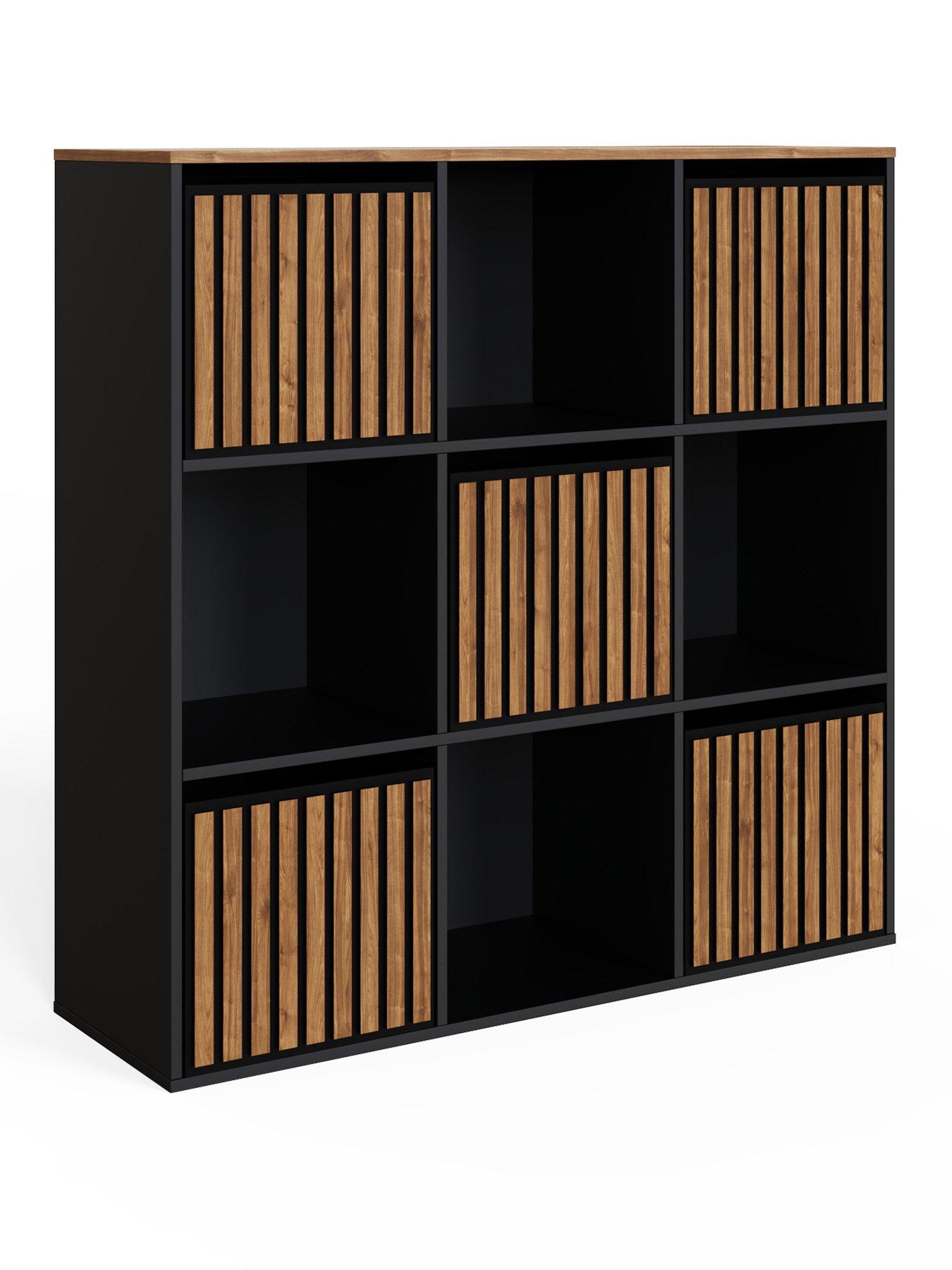 Image 2 of 7 of GFW Kube 3 x 3 Storage Unit - Black/Walnut