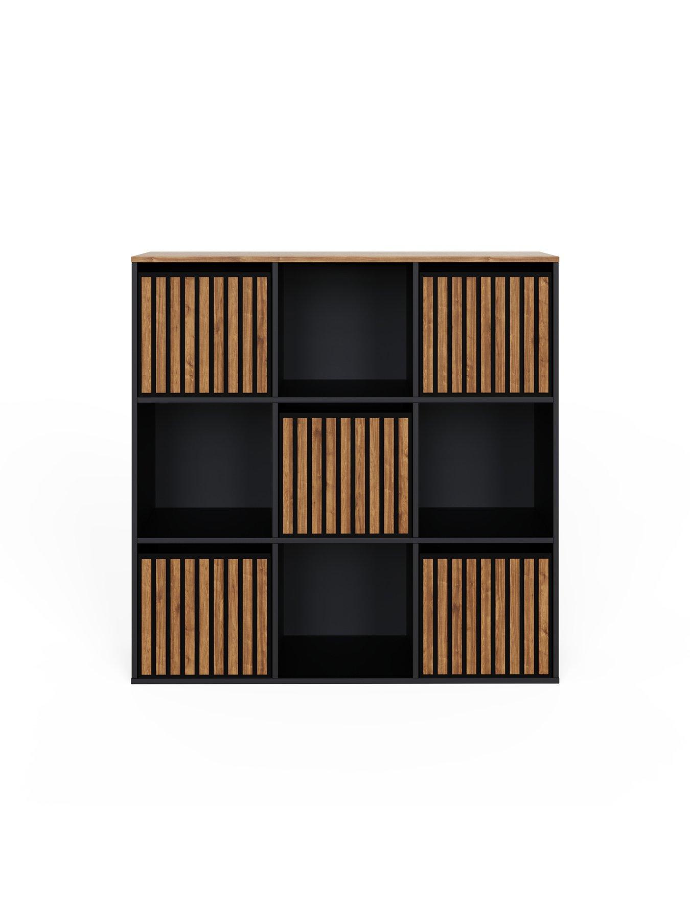 Image 3 of 7 of GFW Kube 3 x 3 Storage Unit - Black/Walnut