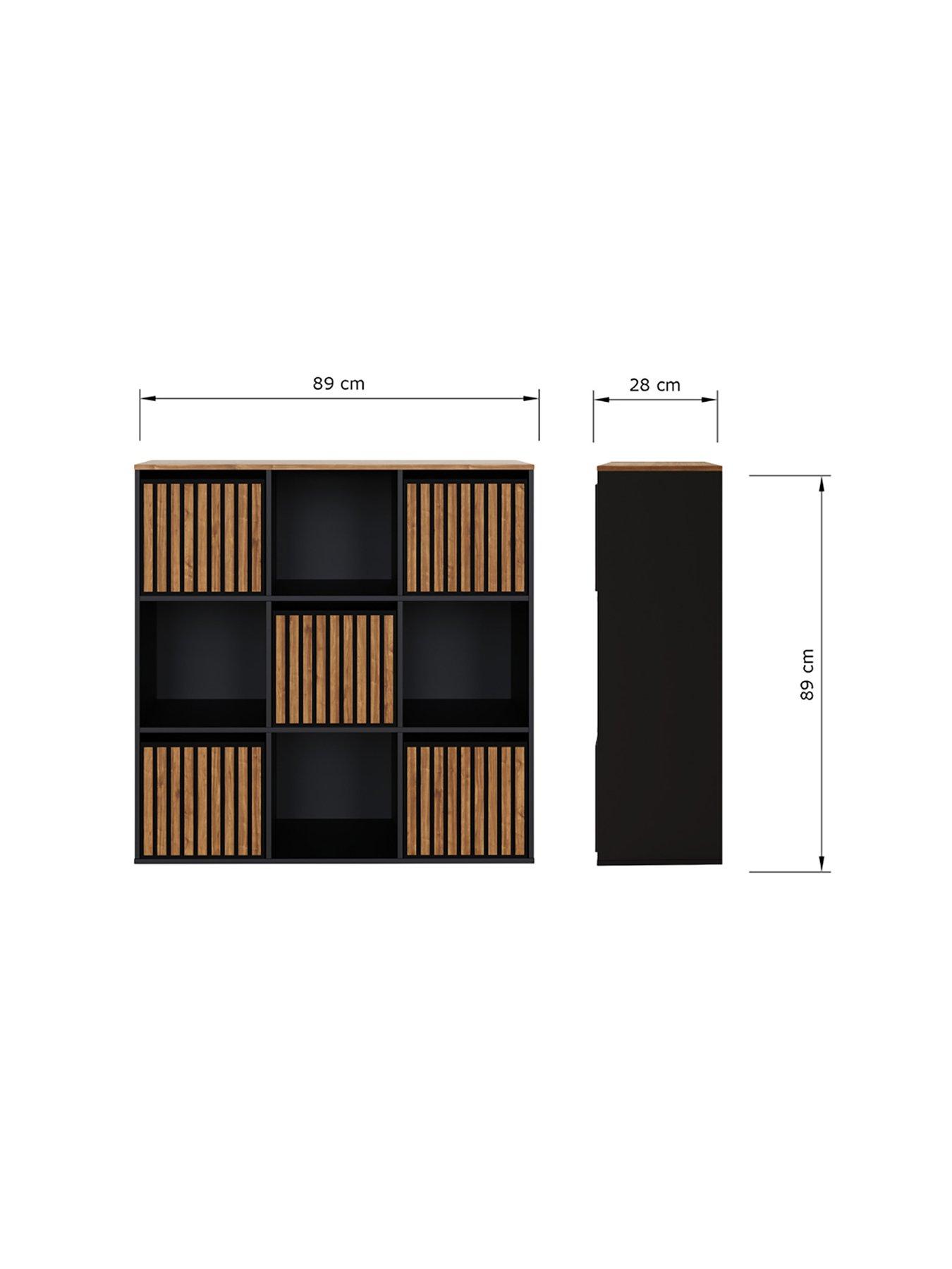 Image 7 of 7 of GFW Kube 3 x 3 Storage Unit - Black/Walnut