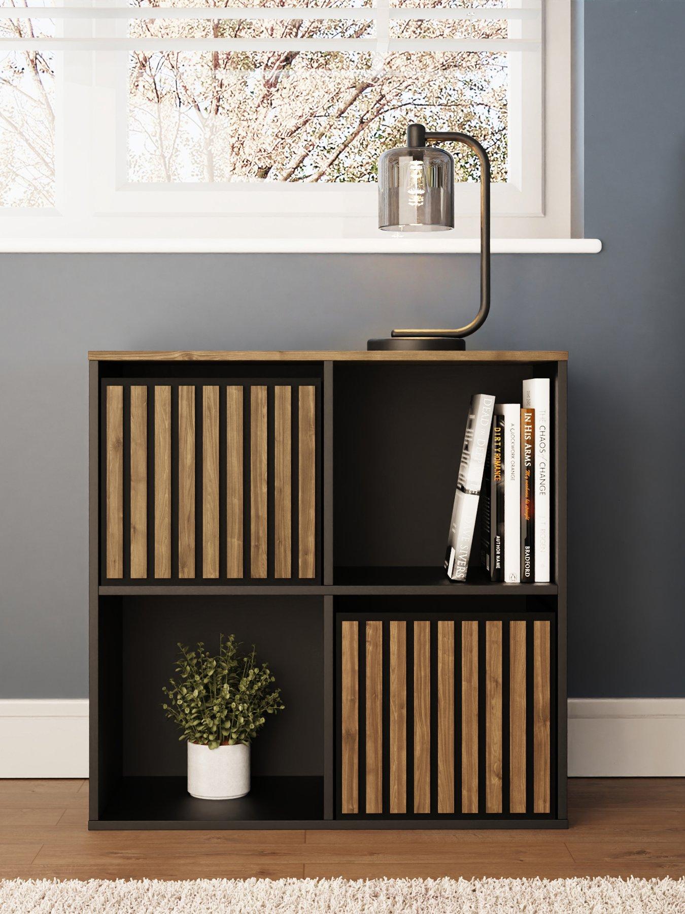 GFW Kube 2 x 2 Storage Unit - Black/Walnut