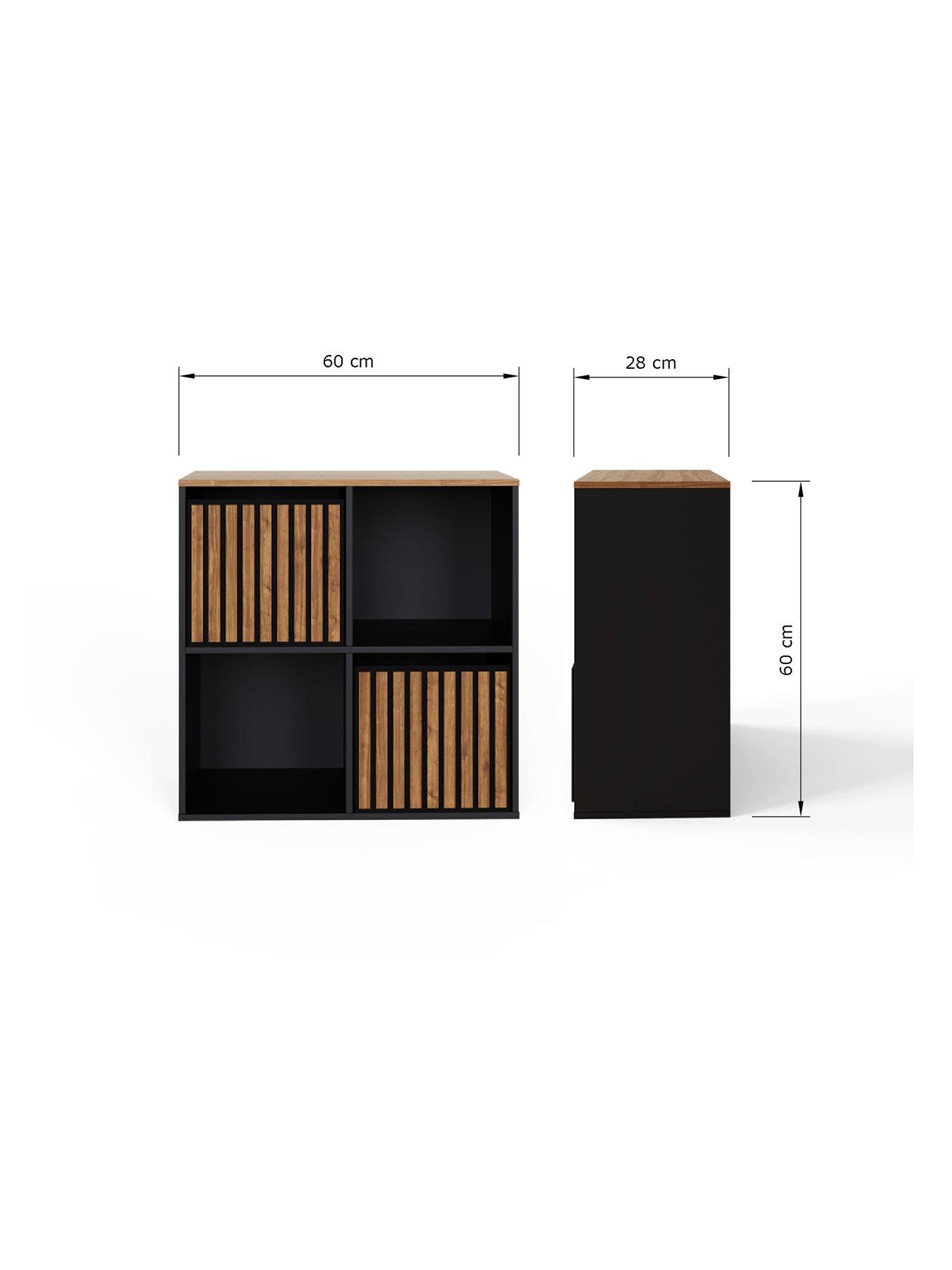 Image 7 of 7 of GFW Kube 2 x 2 Storage Unit&nbsp;- Black/Walnut