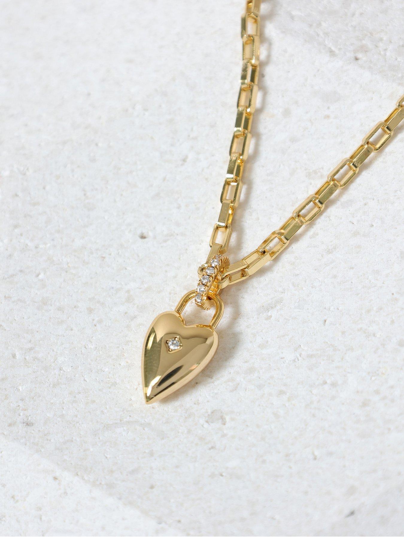 Jon Richard Jon Richard 18K Gold Plated and Cubic Zirconia Heart Pendant