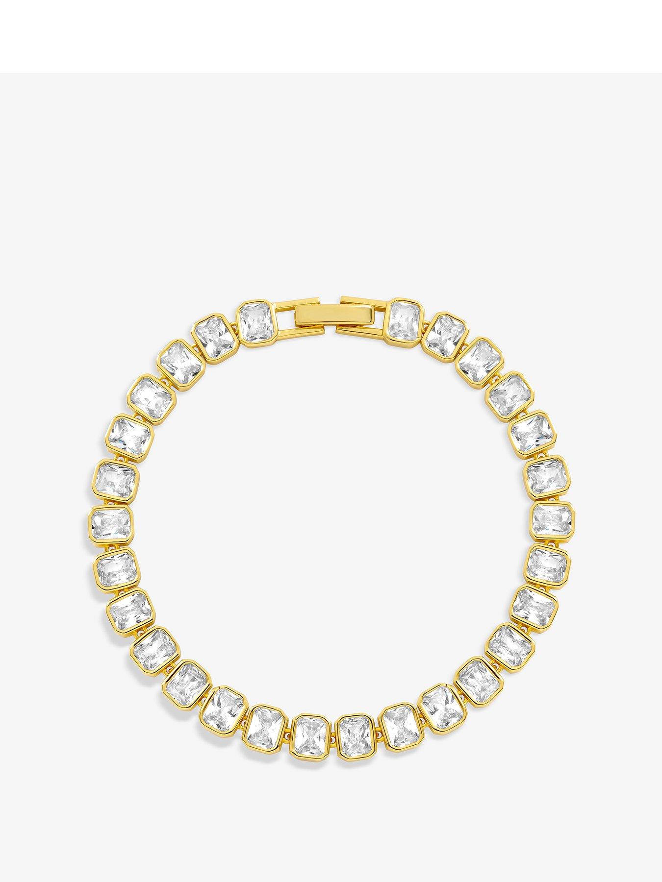 Image 1 of 4 of Jon Richard 18K Gold Plated And Crystal Tennis Bracelet - Multi