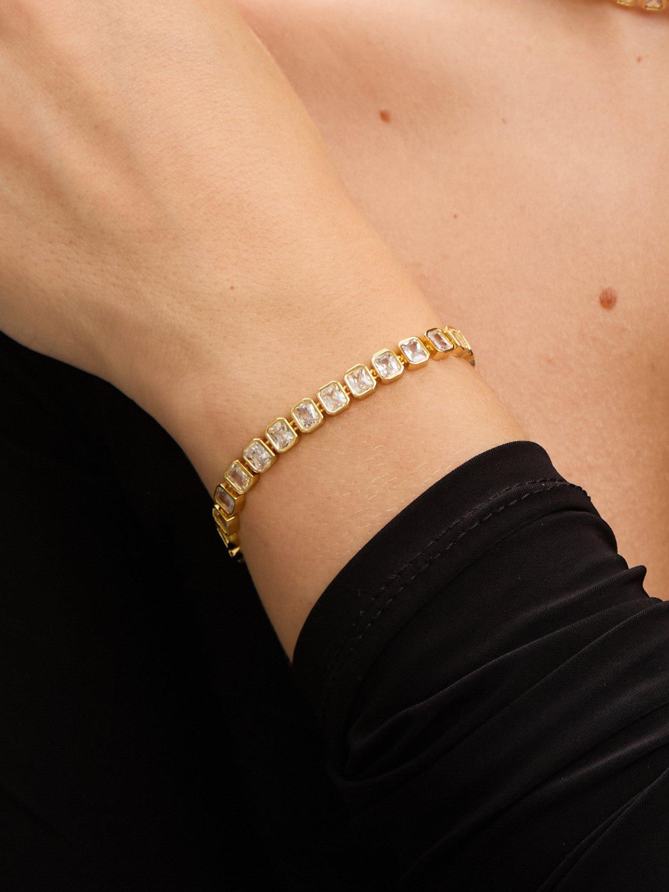 Image 2 of 4 of Jon Richard 18K Gold Plated And Crystal Tennis Bracelet - Multi