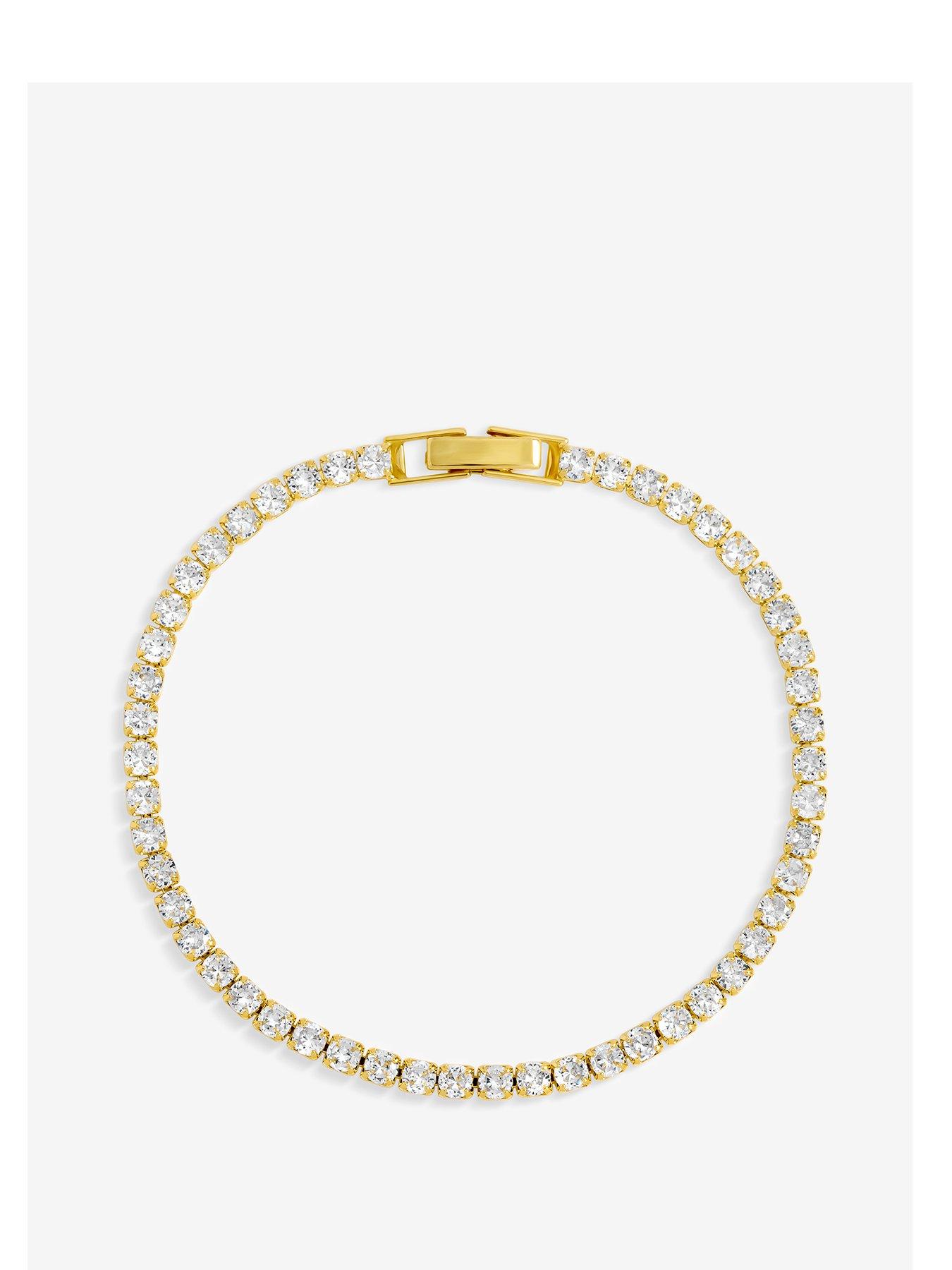 Jon Richard Gold Plated And Cubic Zirconia Round Tennis Bracelet