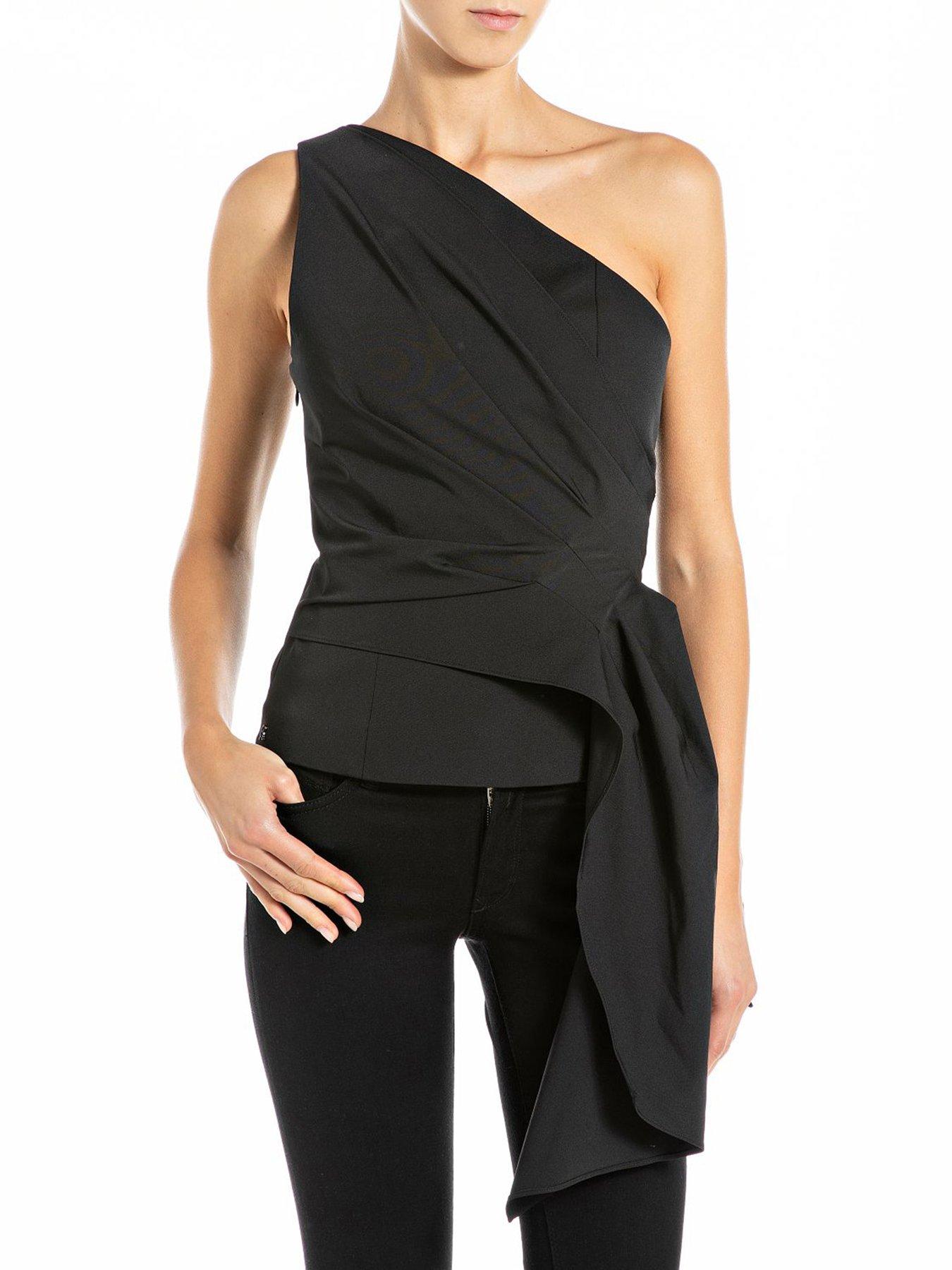 replay-one-shoulder-blouse-black