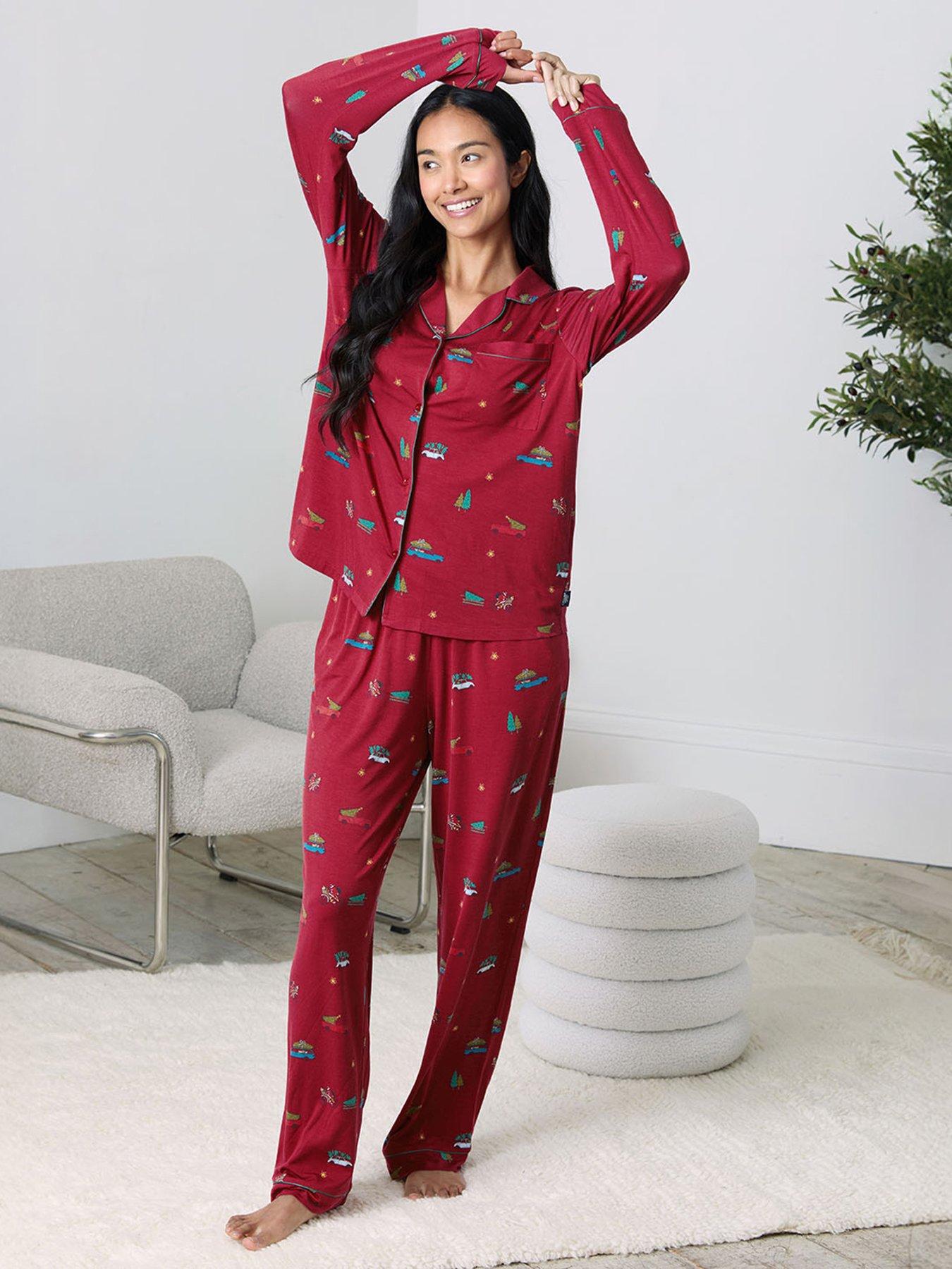 chelsea-peers-christmas-long-button-up-setnbsp--redstillFront
