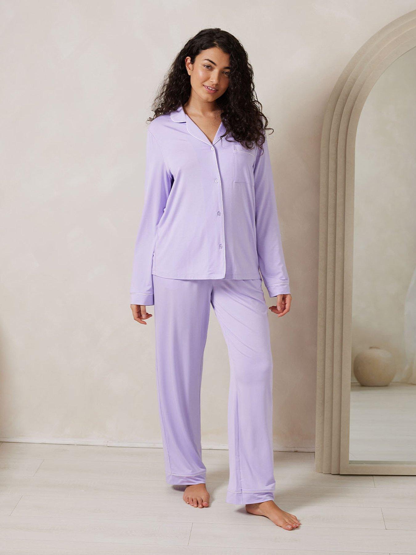 CHELSEA PEERS Chelsea Peers Long Button Up Set - Lilac