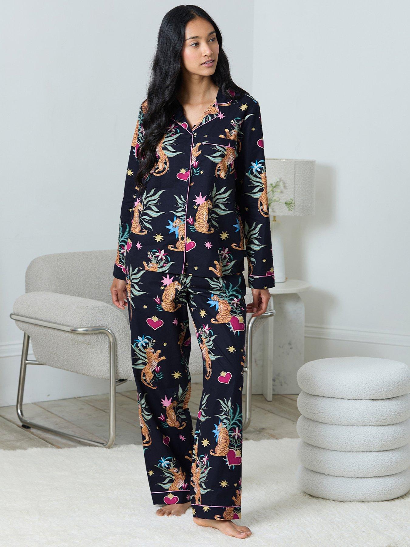 chelsea-peers-long-button-up-set-navy