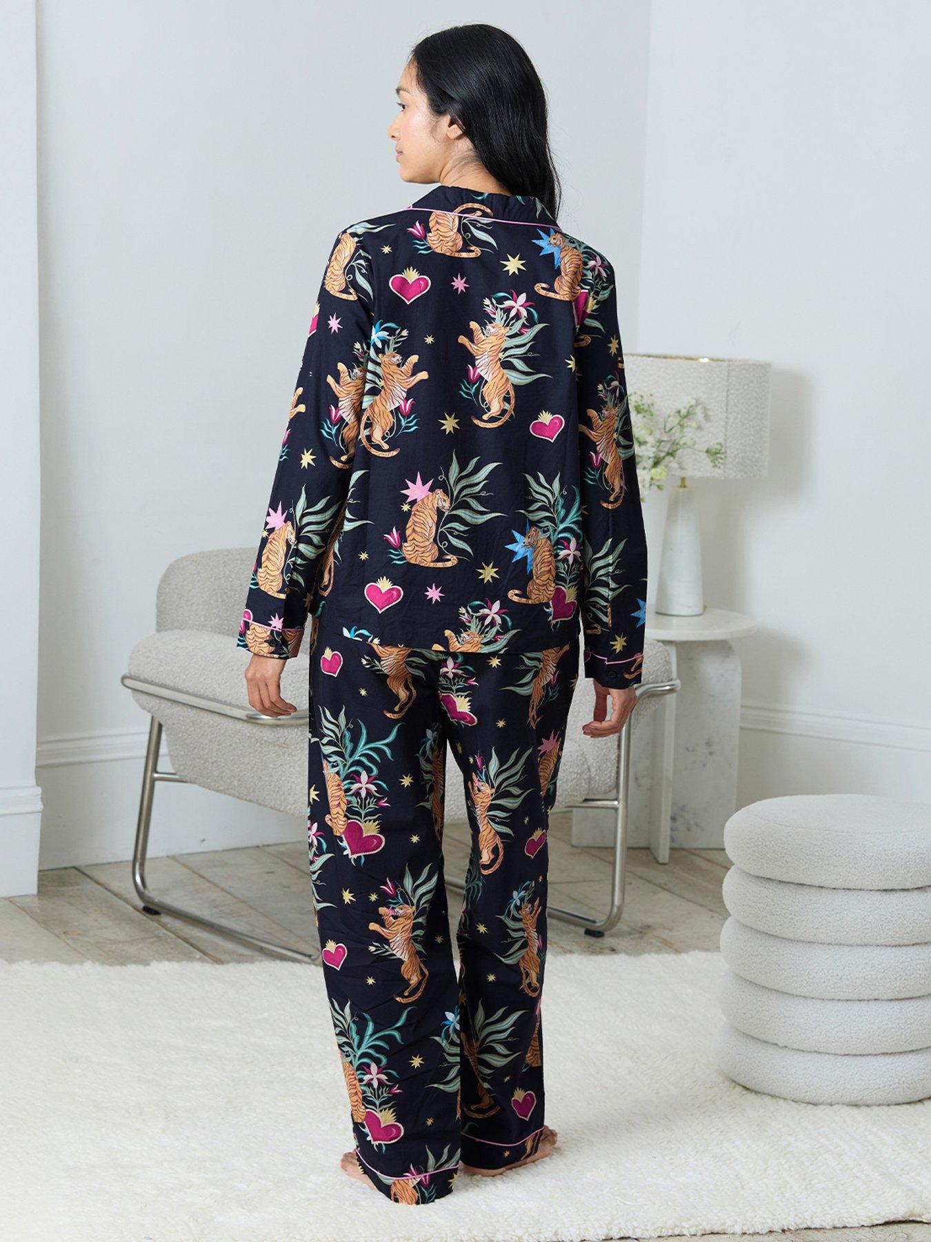 Image 5 of 5 of CHELSEA PEERS Long Button Up Set - Navy