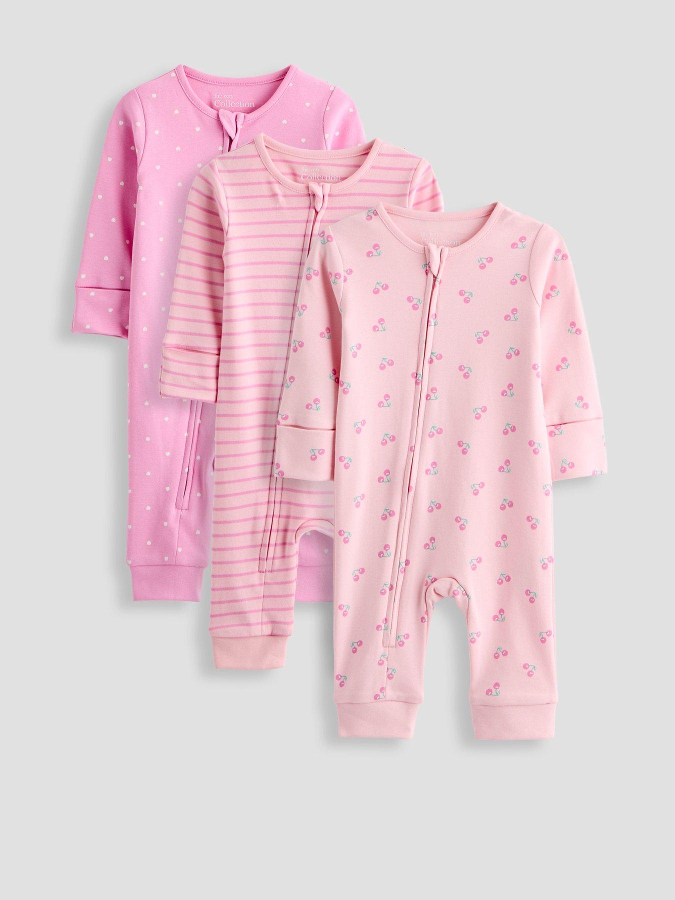 the-very-collection-3-pack-printed-sleepsuits-pinkfront