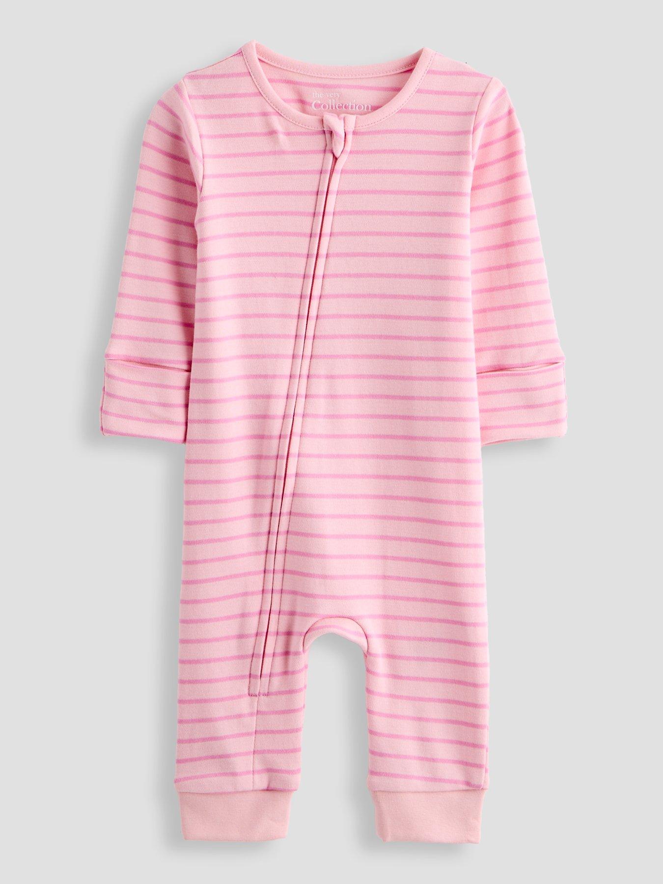 Image 2 of 5 of The Very Collection 3 Pack Printed Sleepsuits - Pink