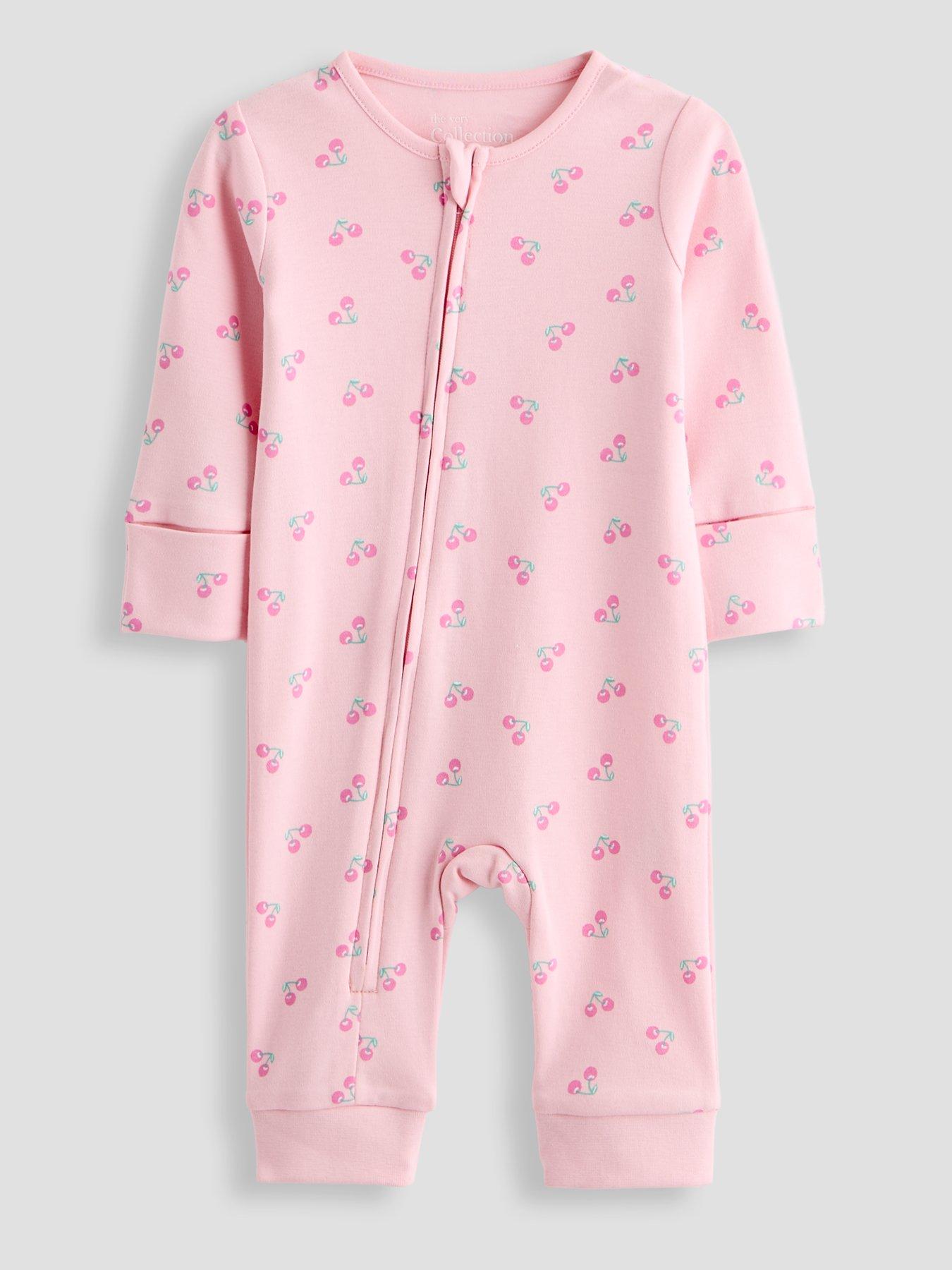 Image 3 of 5 of The Very Collection 3 Pack Printed Sleepsuits - Pink