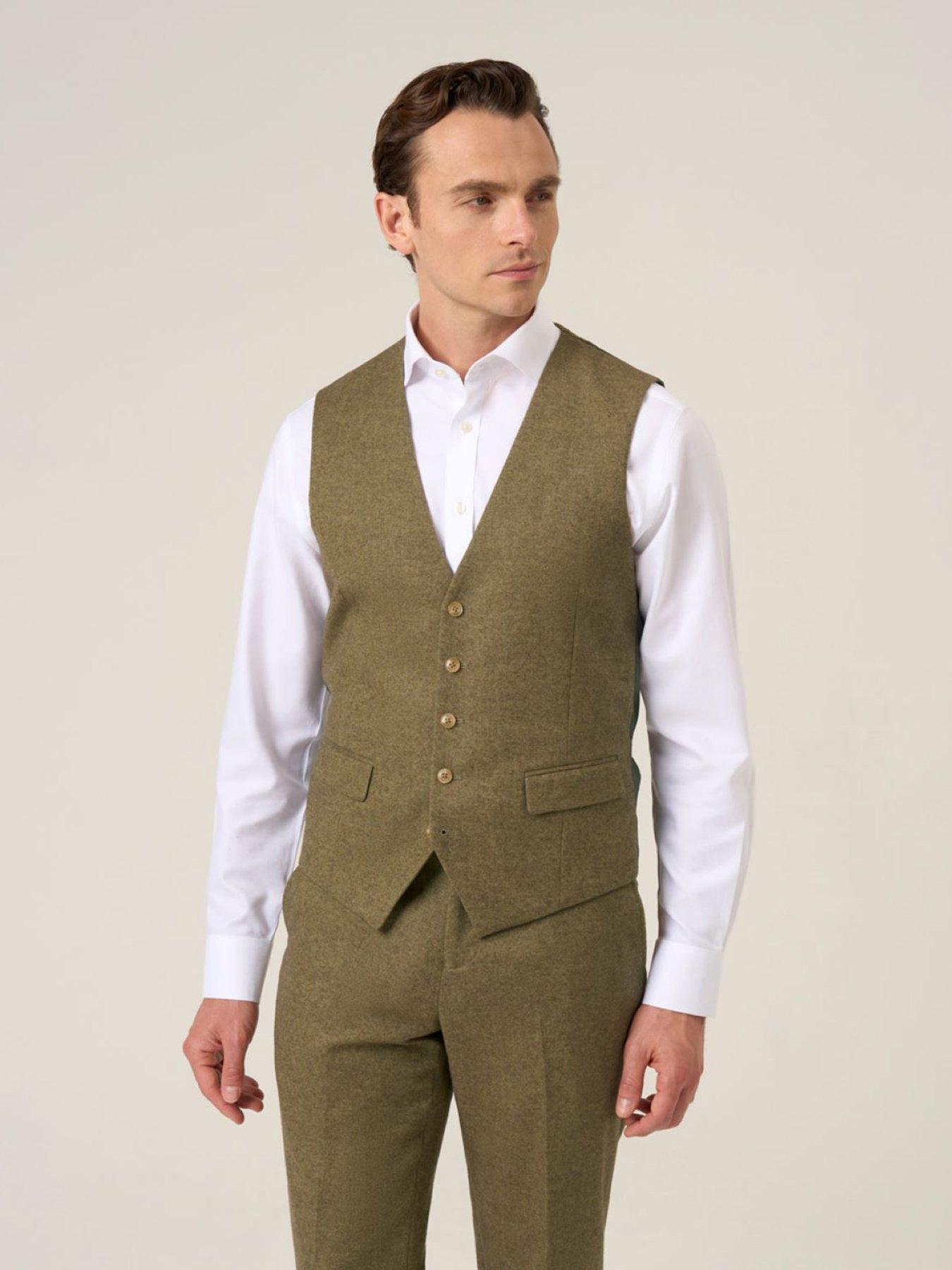 skopes-fox-sage-wool-blend-waistcoat-green