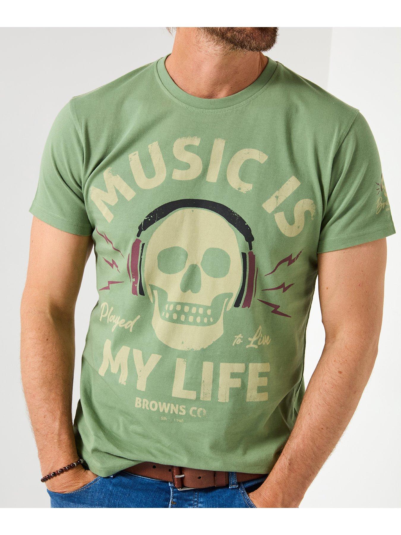 joe-browns-skull-music-t-shirt-greenstillFront