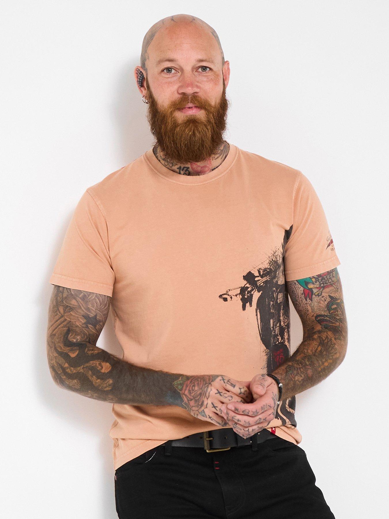 Image 1 of 5 of Joe Browns Joe Browns Bold Biker GraphicT-Shirt - Beige