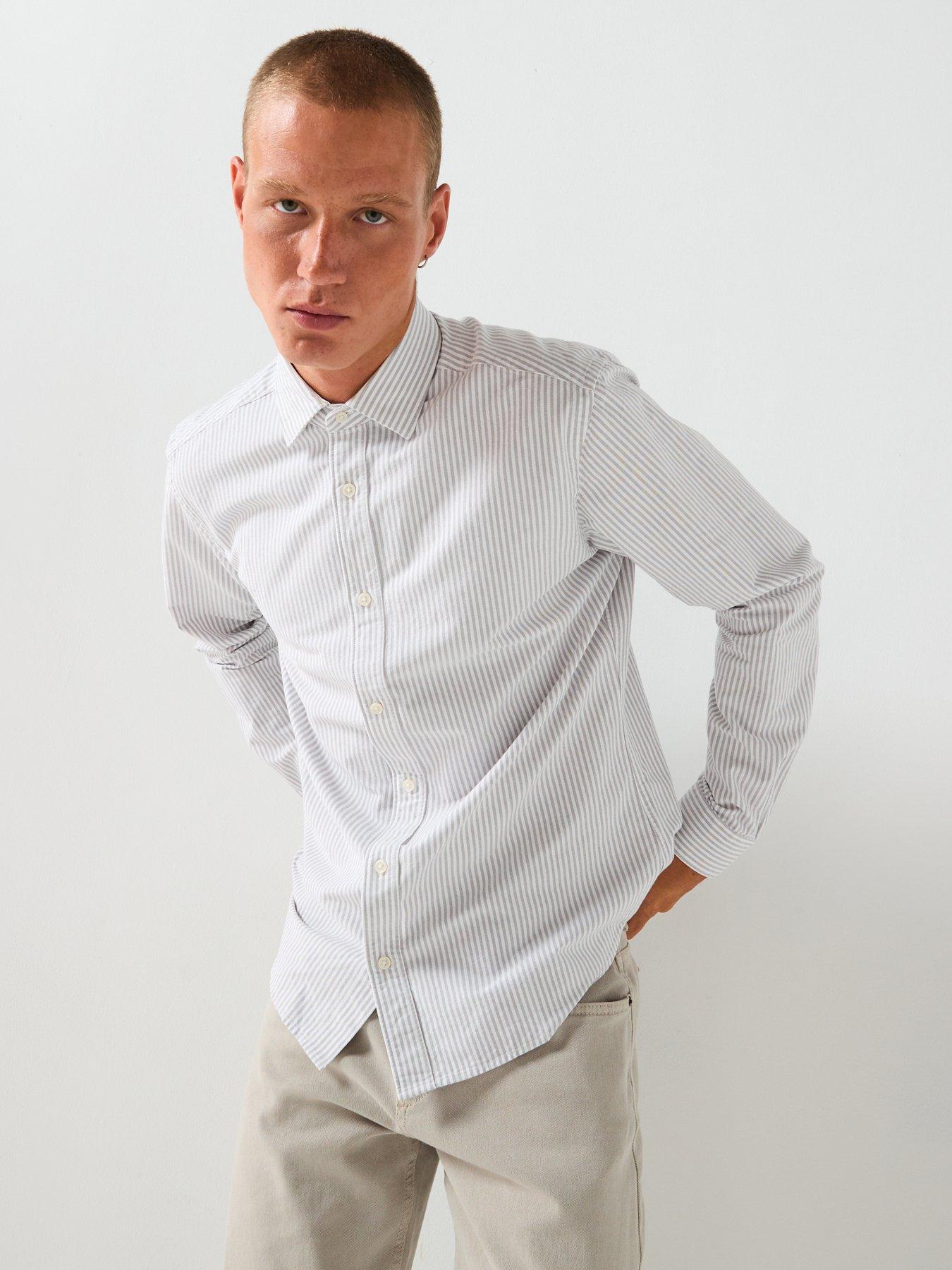 Mango Kodak Stripe Oxford Shirt - Grey