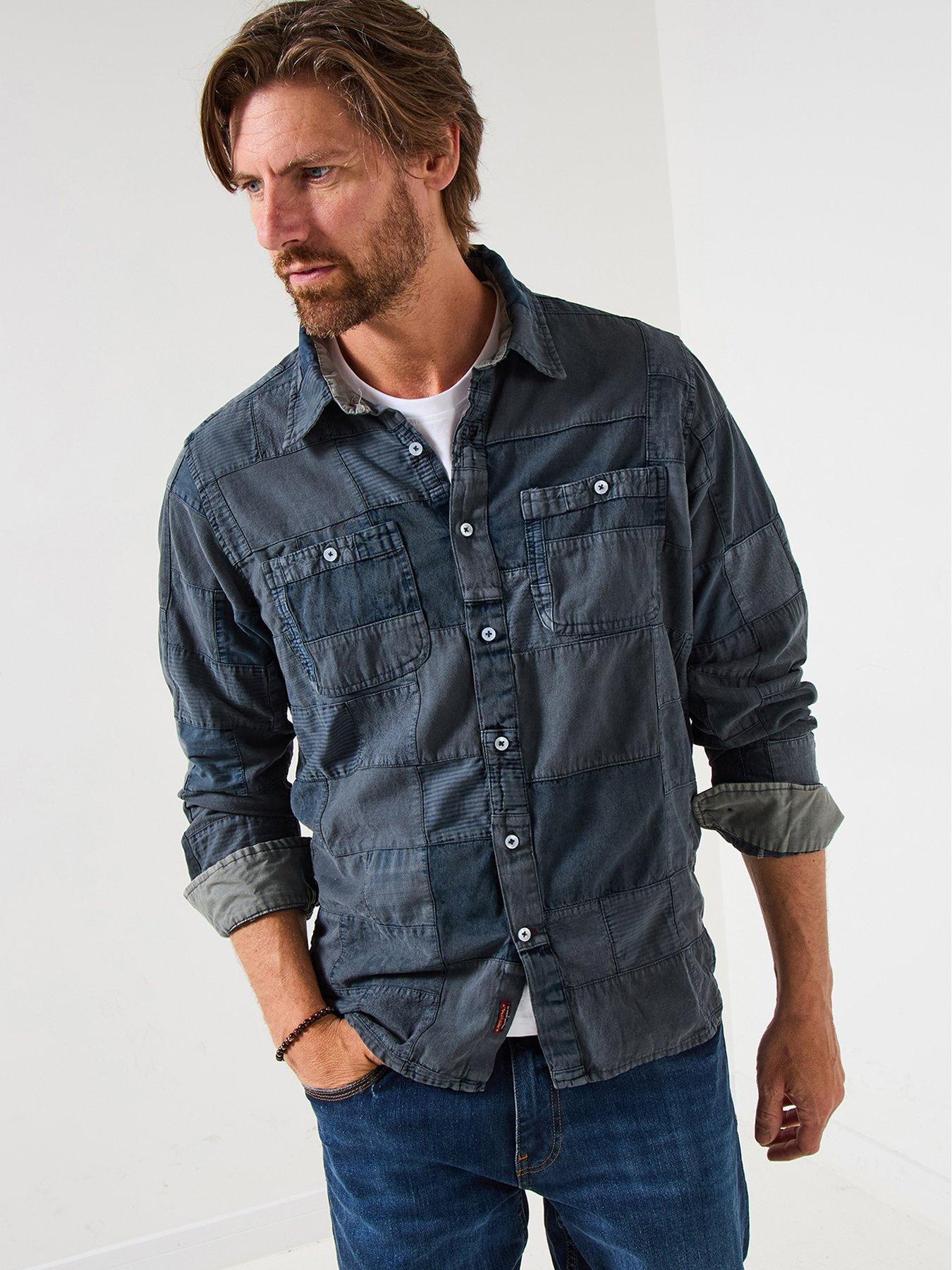 joe-browns-patch-long-sleeve-shirt-blackfront