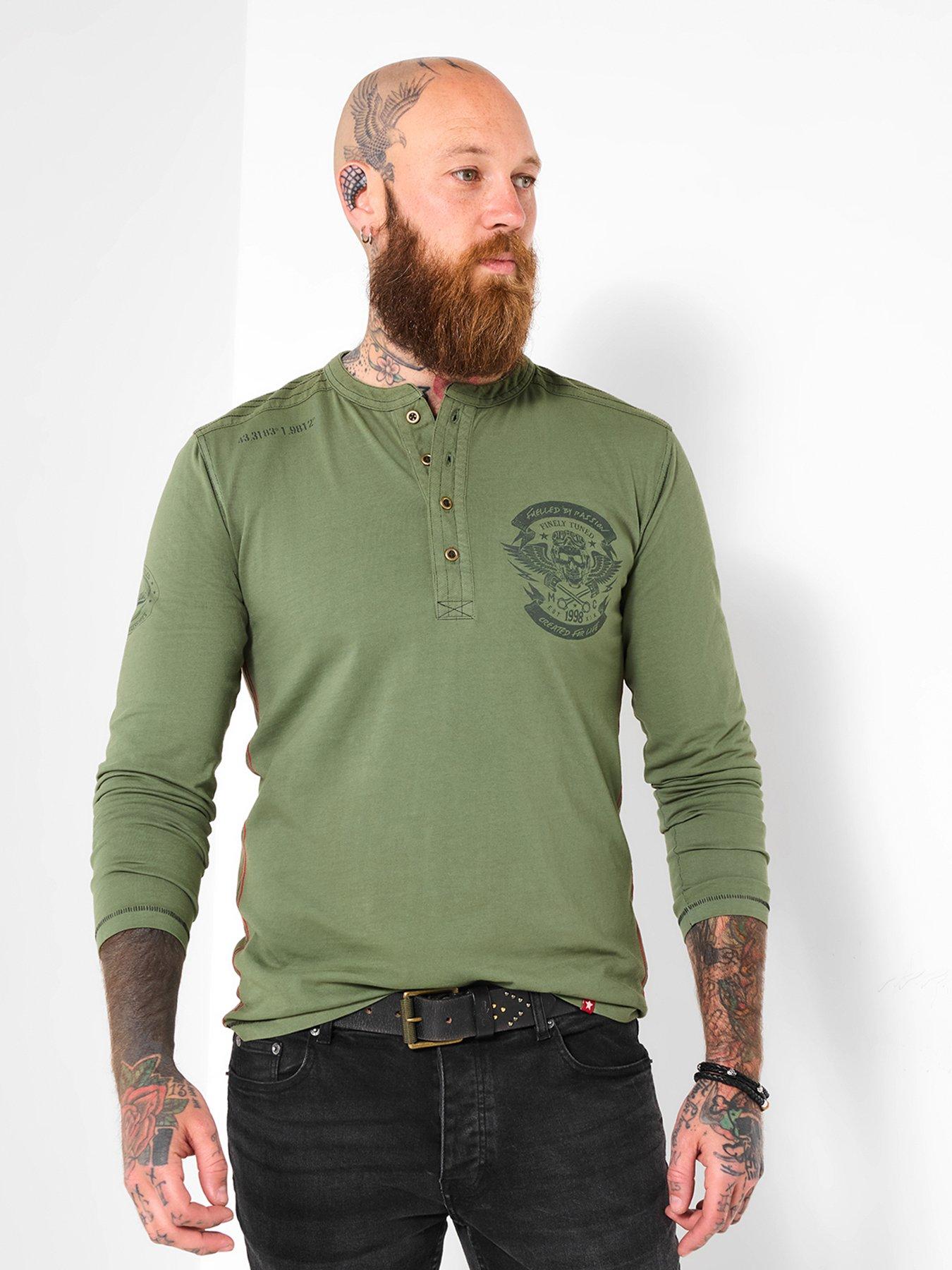 Joe Browns Button Henley T Shirt - Green