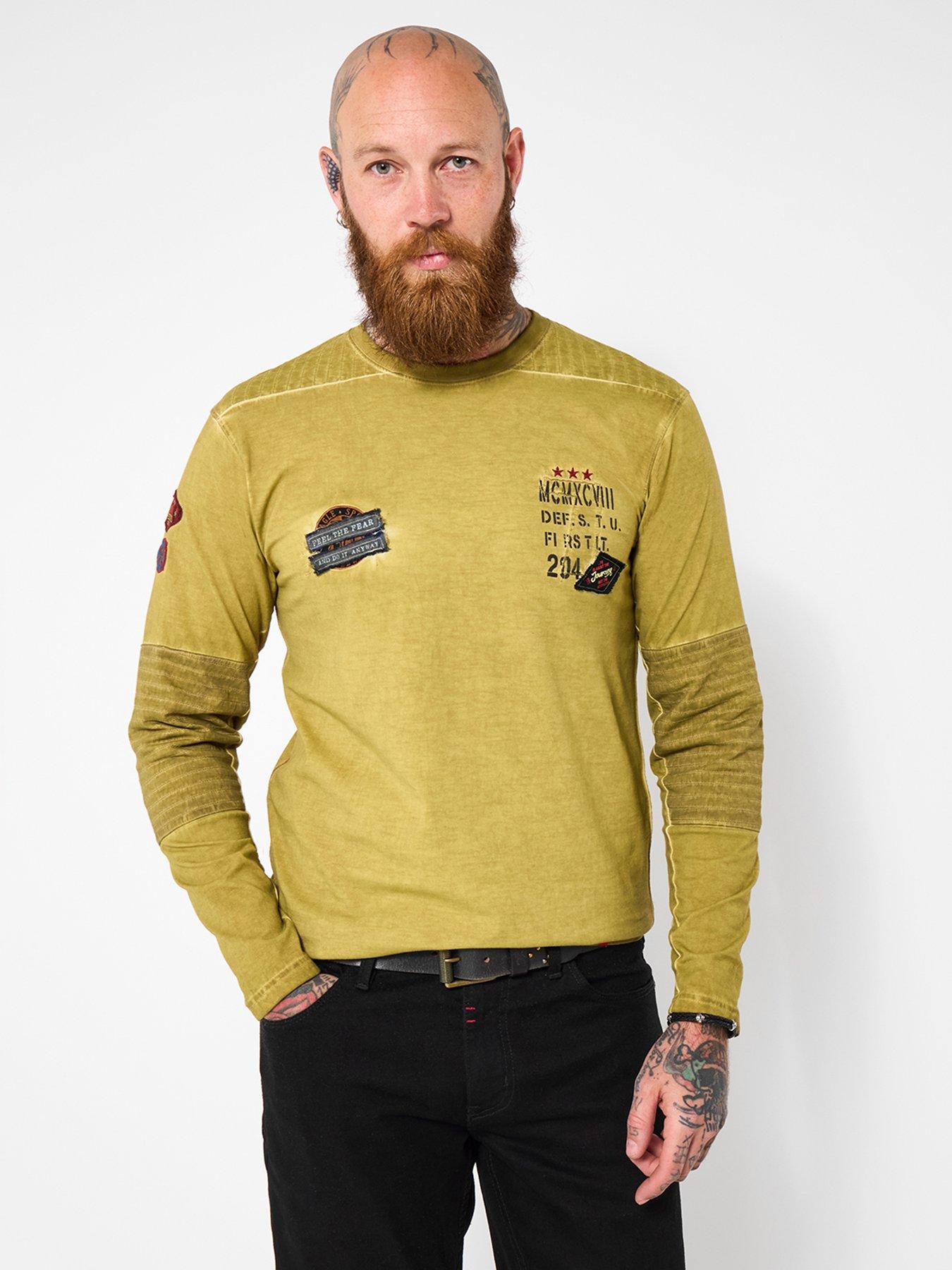joe-browns-badge-detail-crew-neck-long-sleeve-t-shirt-dark-yellowfront
