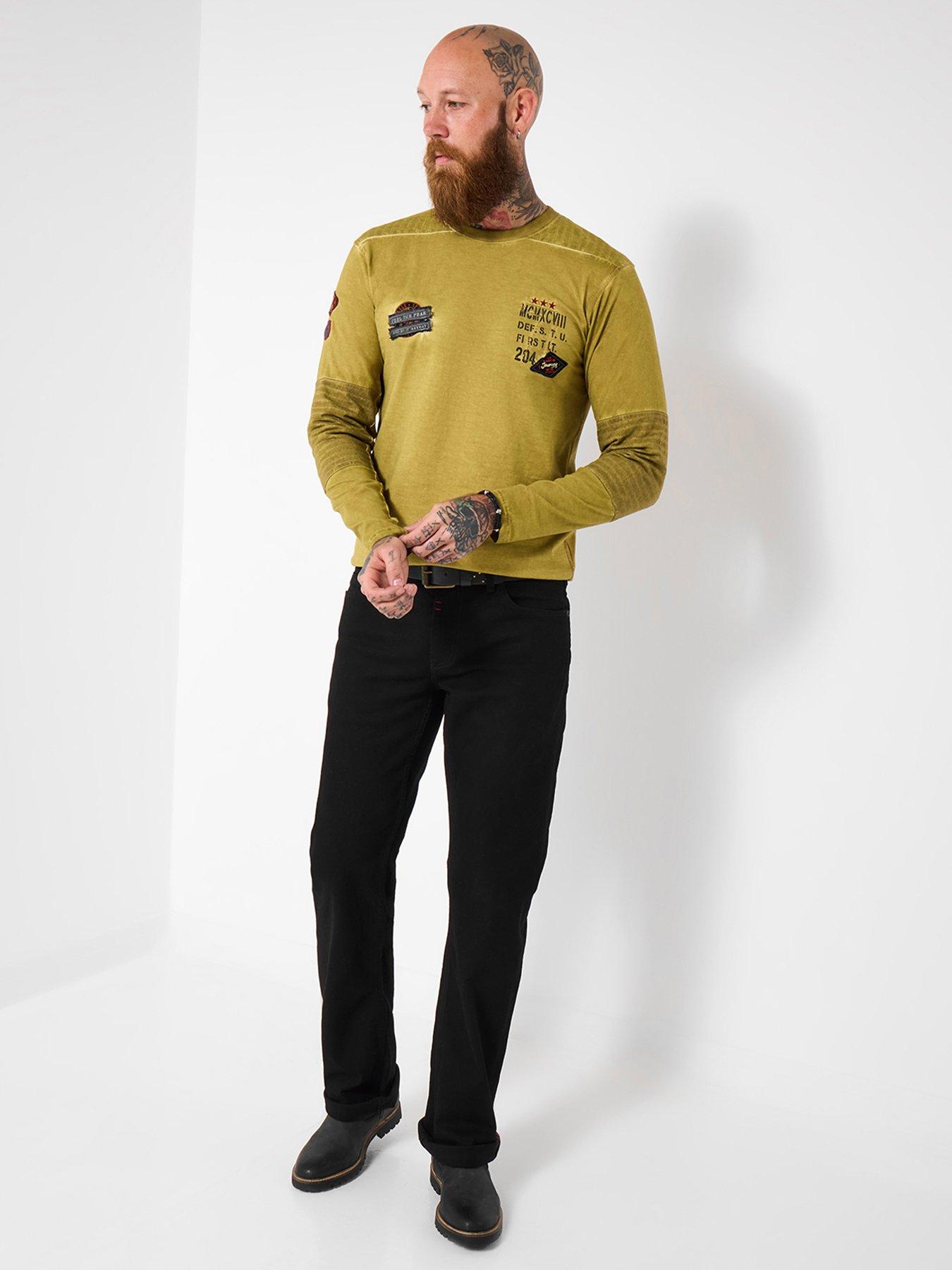 joe-browns-badge-detail-crew-neck-long-sleeve-t-shirt-dark-yellowstillFront