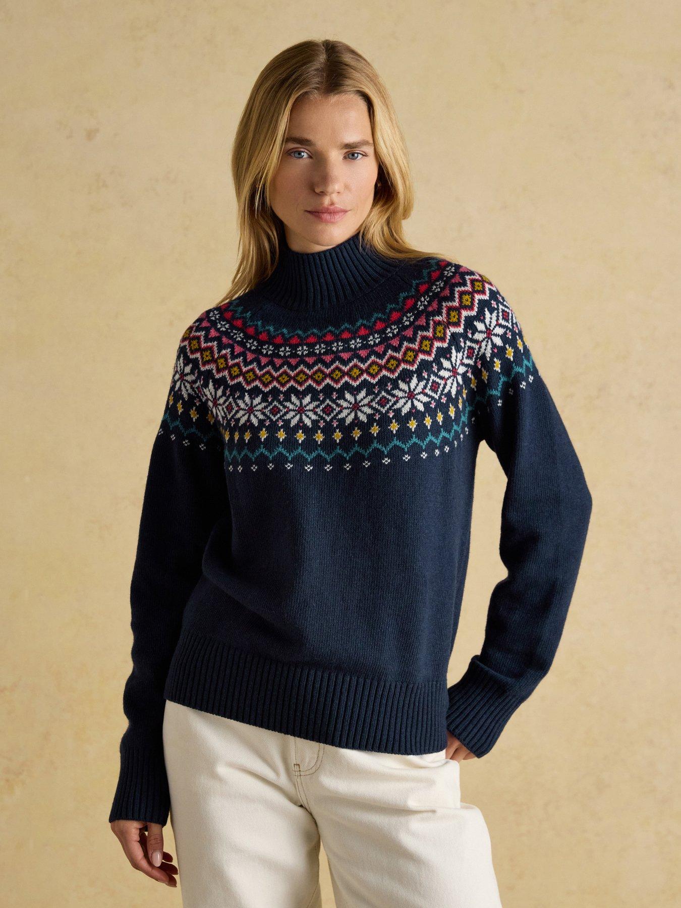 joules-fairisle-high-neck-cotton-rich-jumper-navy