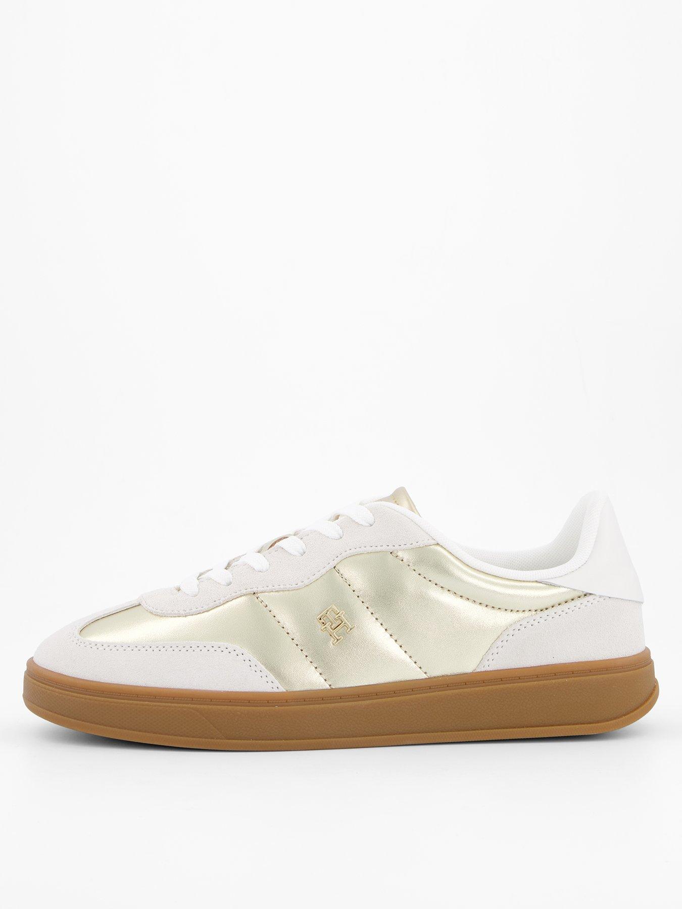 Tommy Hilfiger Jackie Metallic Trainer - Ecru
