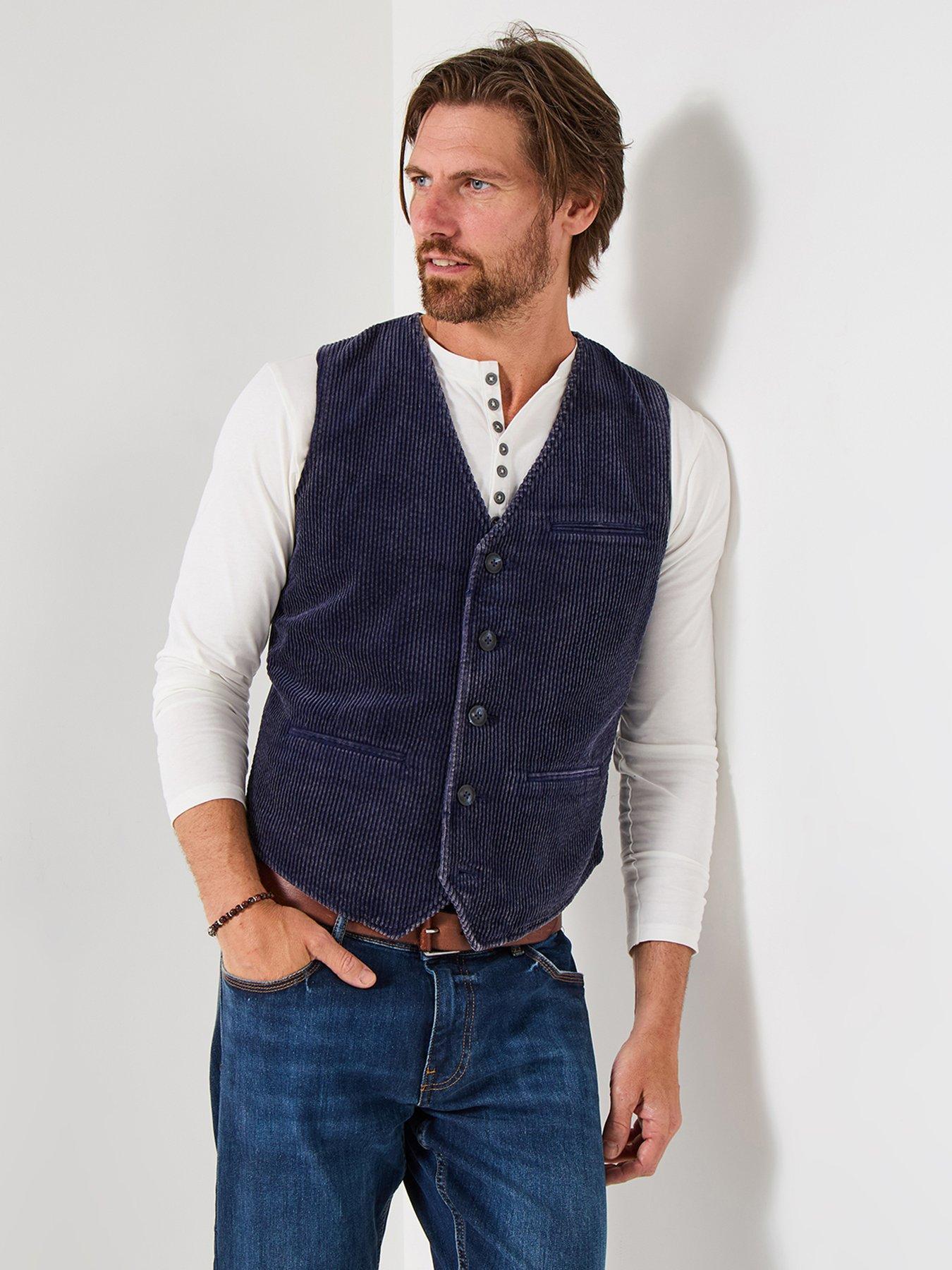 Joe Browns Cord Front Waistcoat - Navy