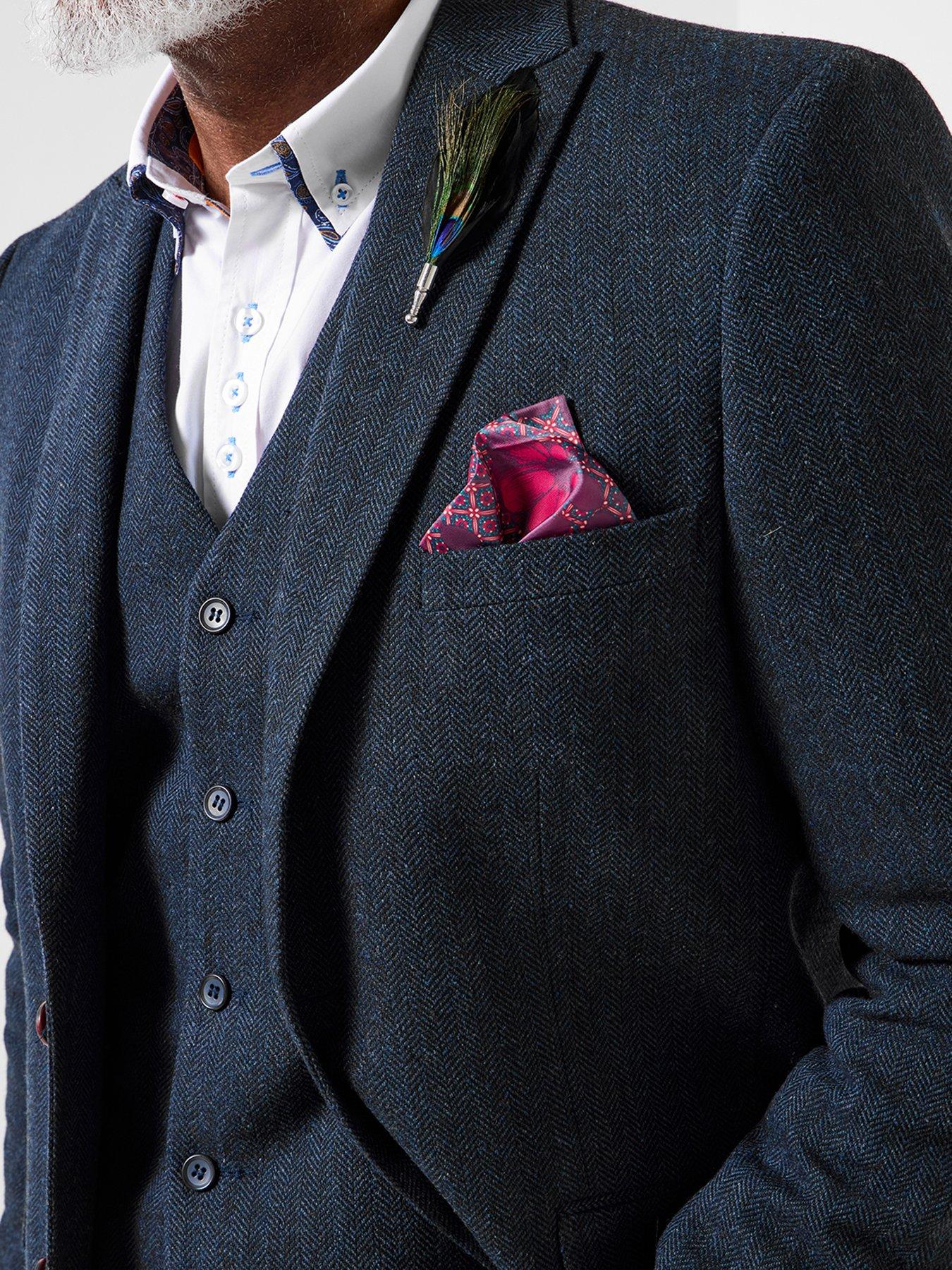 Image 4 of 6 of Joe Browns Stylish Trim Herringbone Blazer - Navy