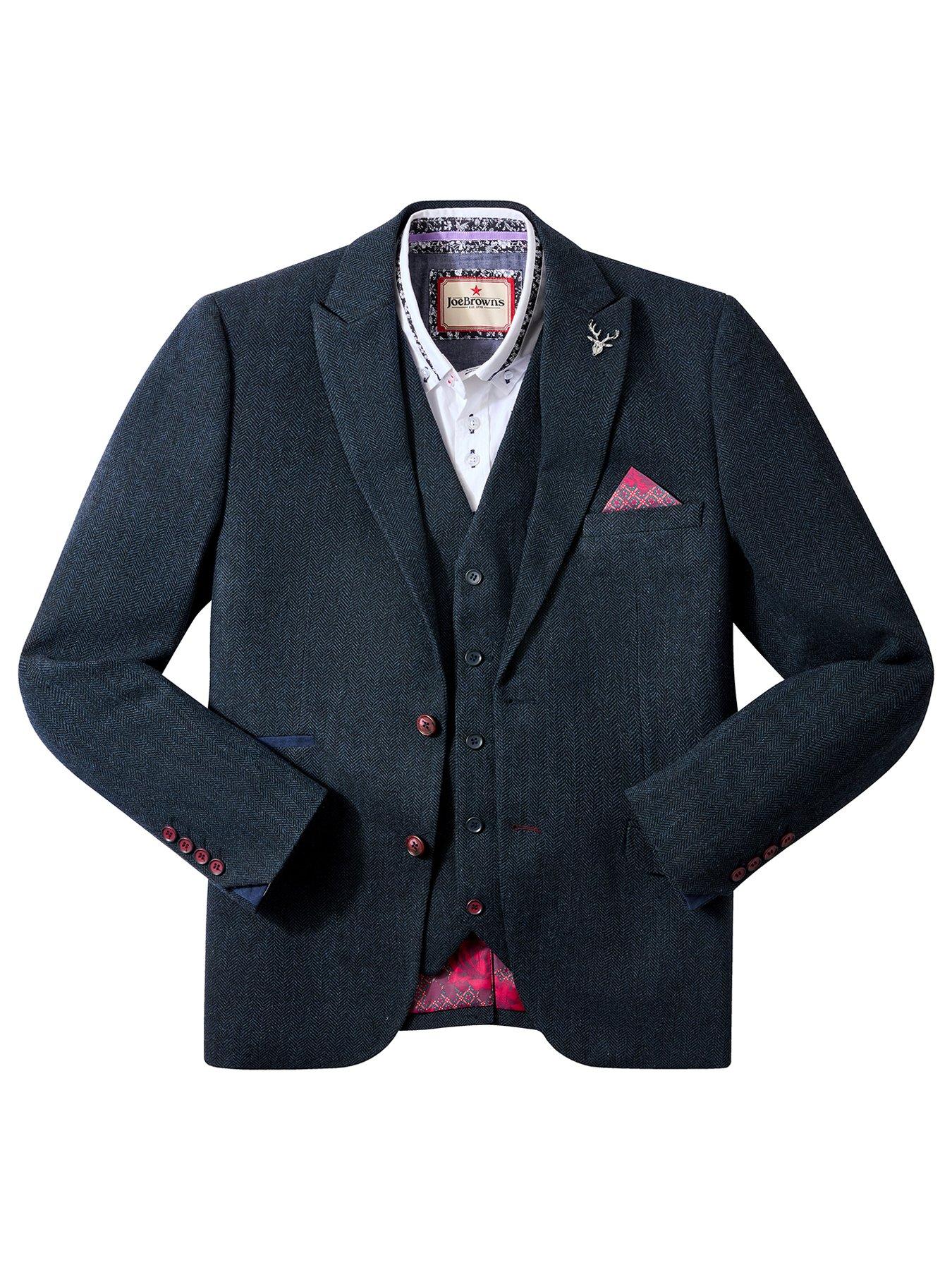 Image 6 of 6 of Joe Browns Stylish Trim Herringbone Blazer - Navy