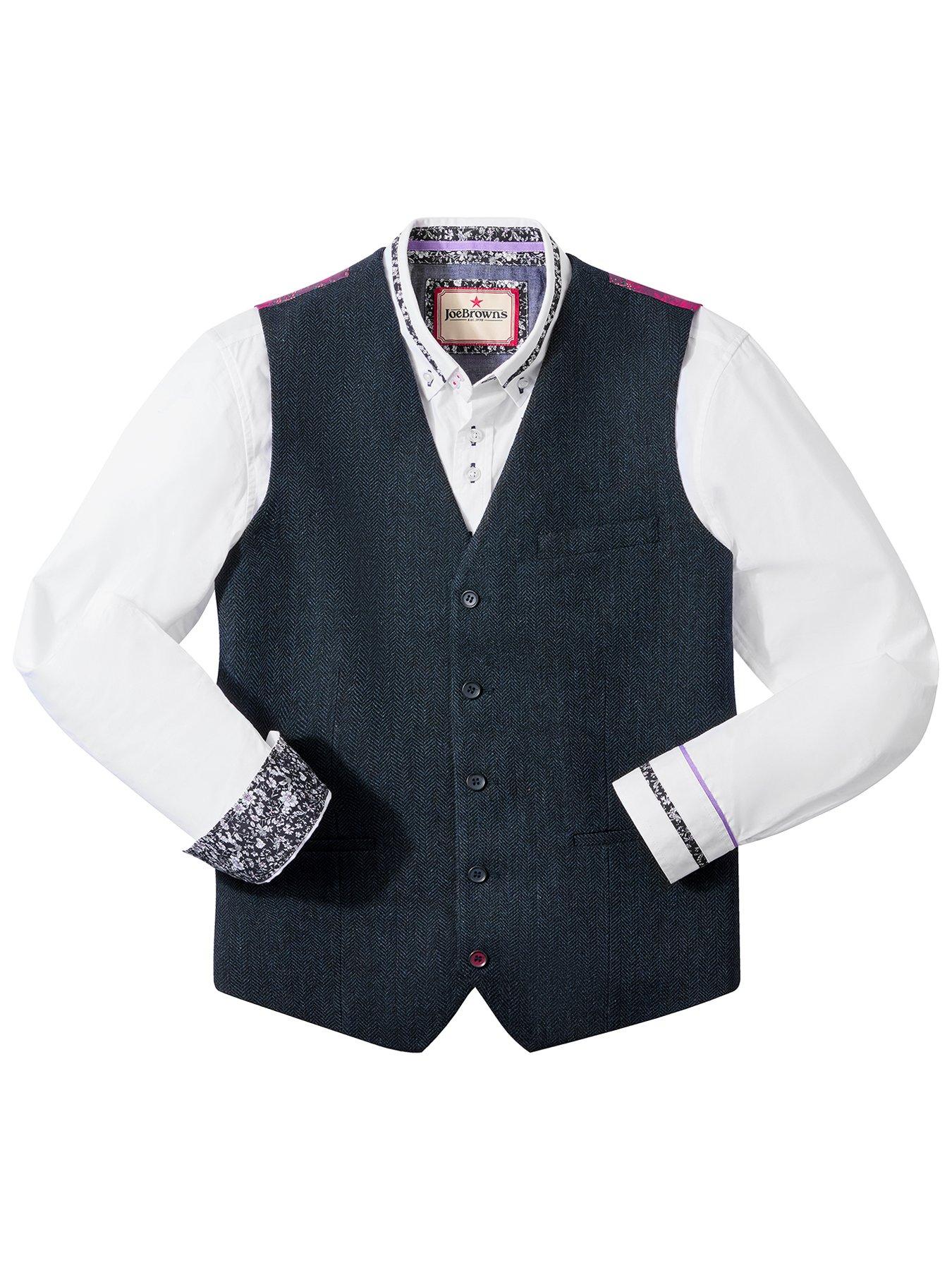 Image 6 of 6 of Joe Browns Herringbone Button Waistcoat - Navy