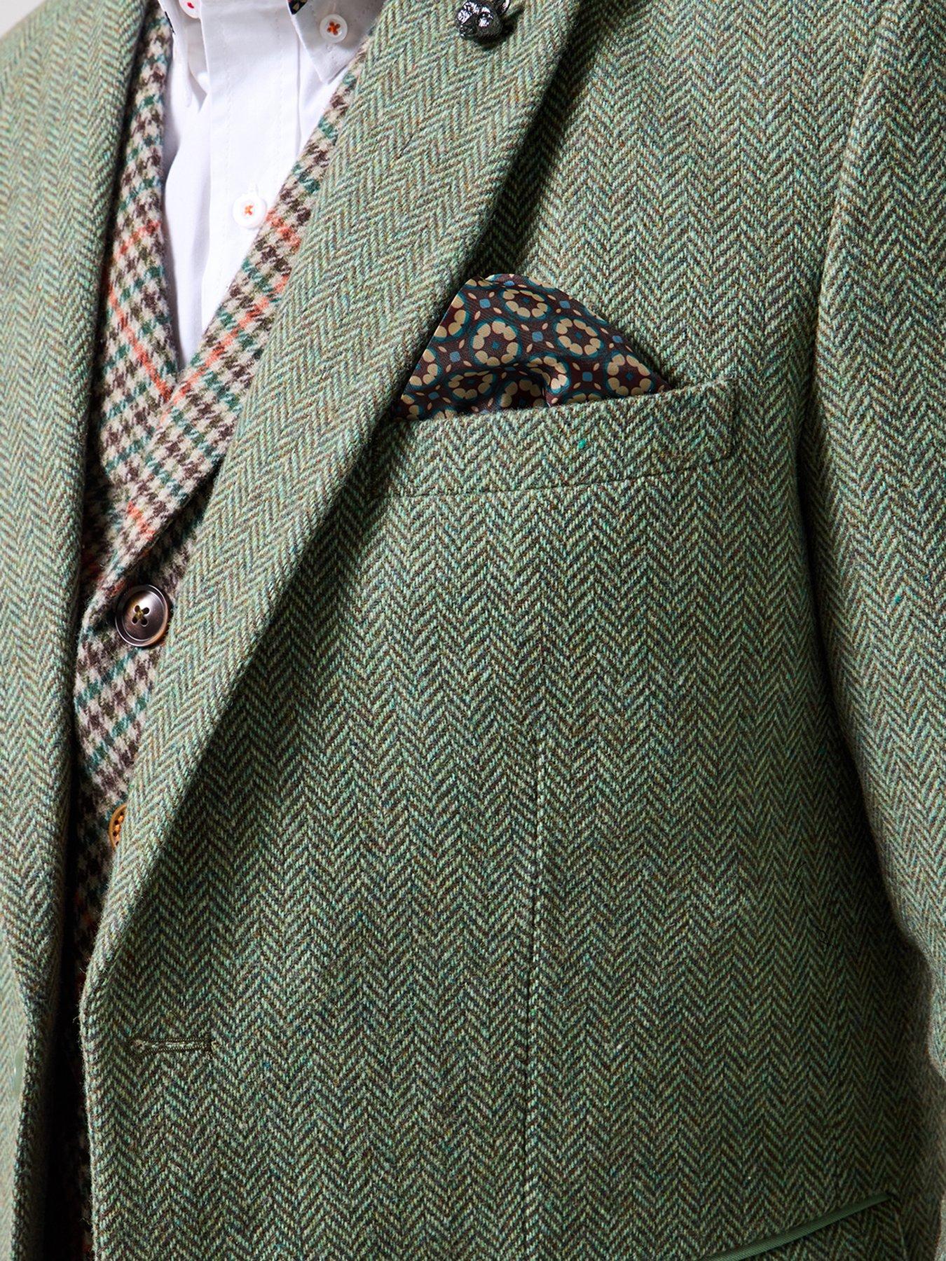 joe-browns-herringbone-luxe-contrast-blazer-greenoutfit