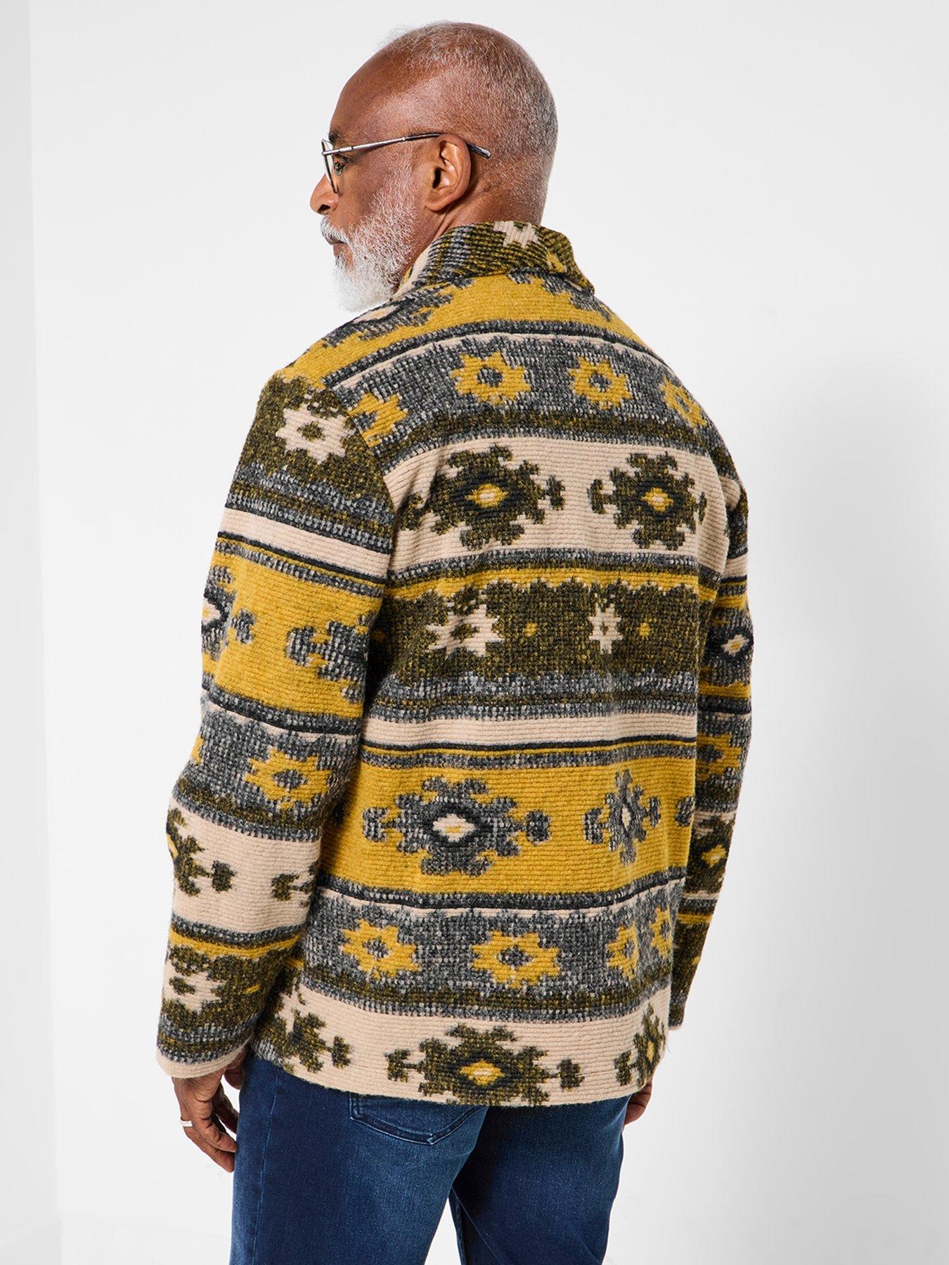 Image 3 of 6 of Joe Browns Shawl Peak Aztec Wool Jacket - Brown