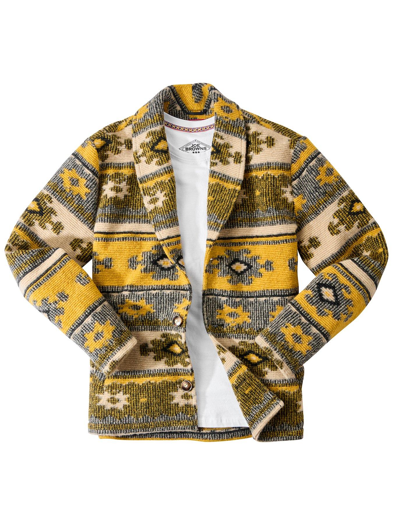 Image 6 of 6 of Joe Browns Shawl Peak Aztec Wool Jacket - Brown