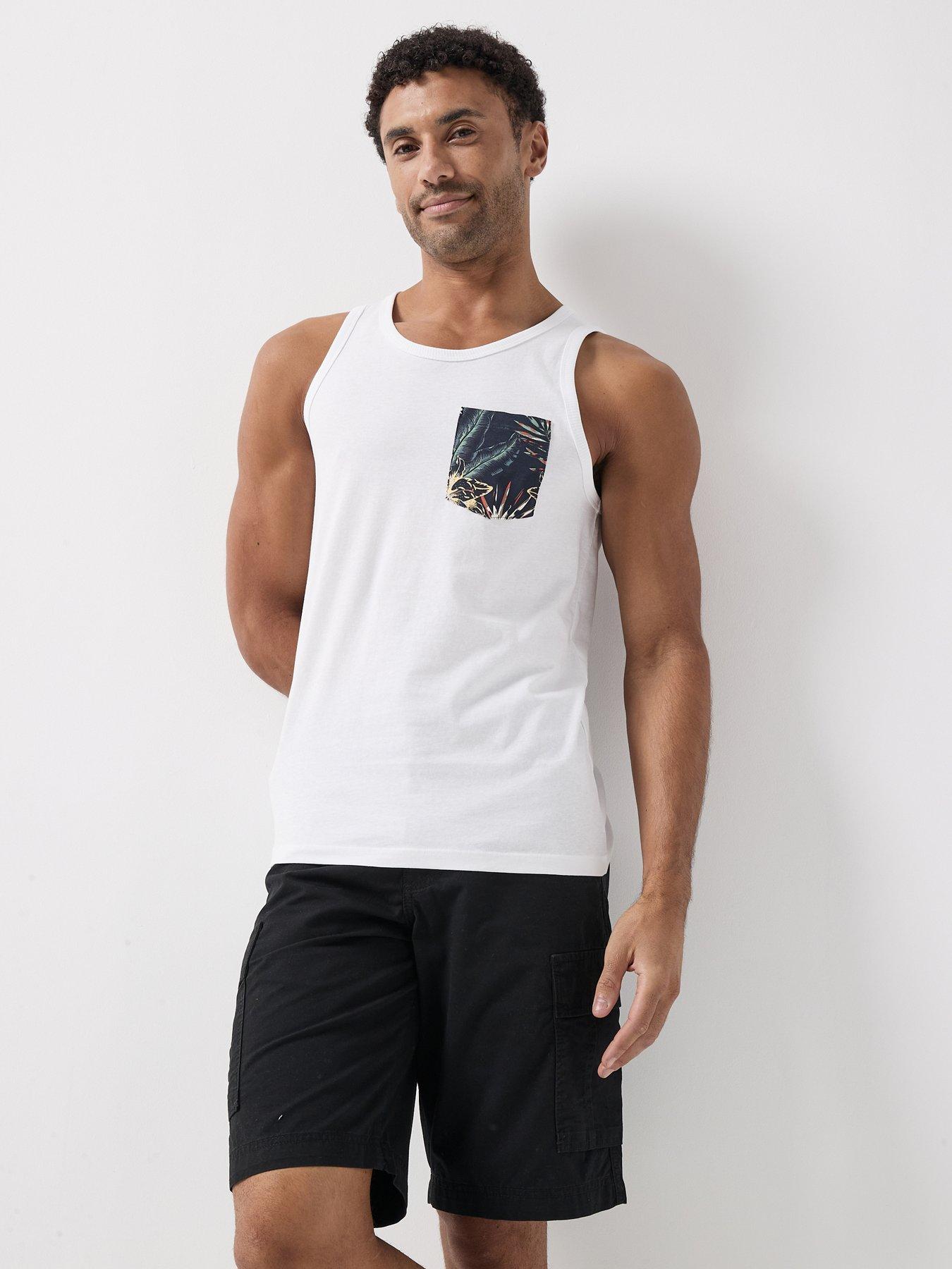Image 1 of 6 of Jack & Jones Honolulu Pocket Aop Vest - White