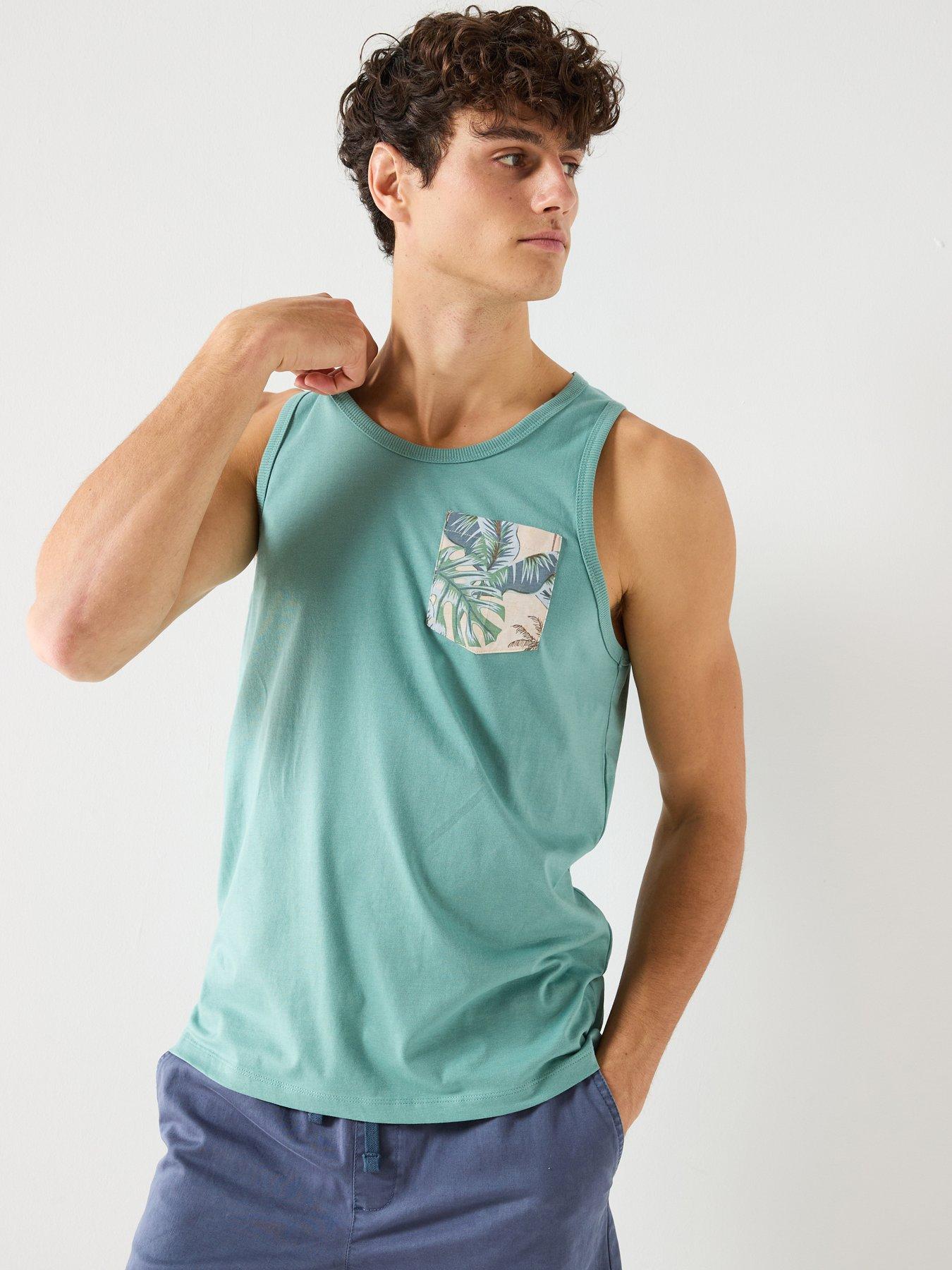 Image 1 of 6 of Jack & Jones Honolulu Pocket Aop Vest - Aqua