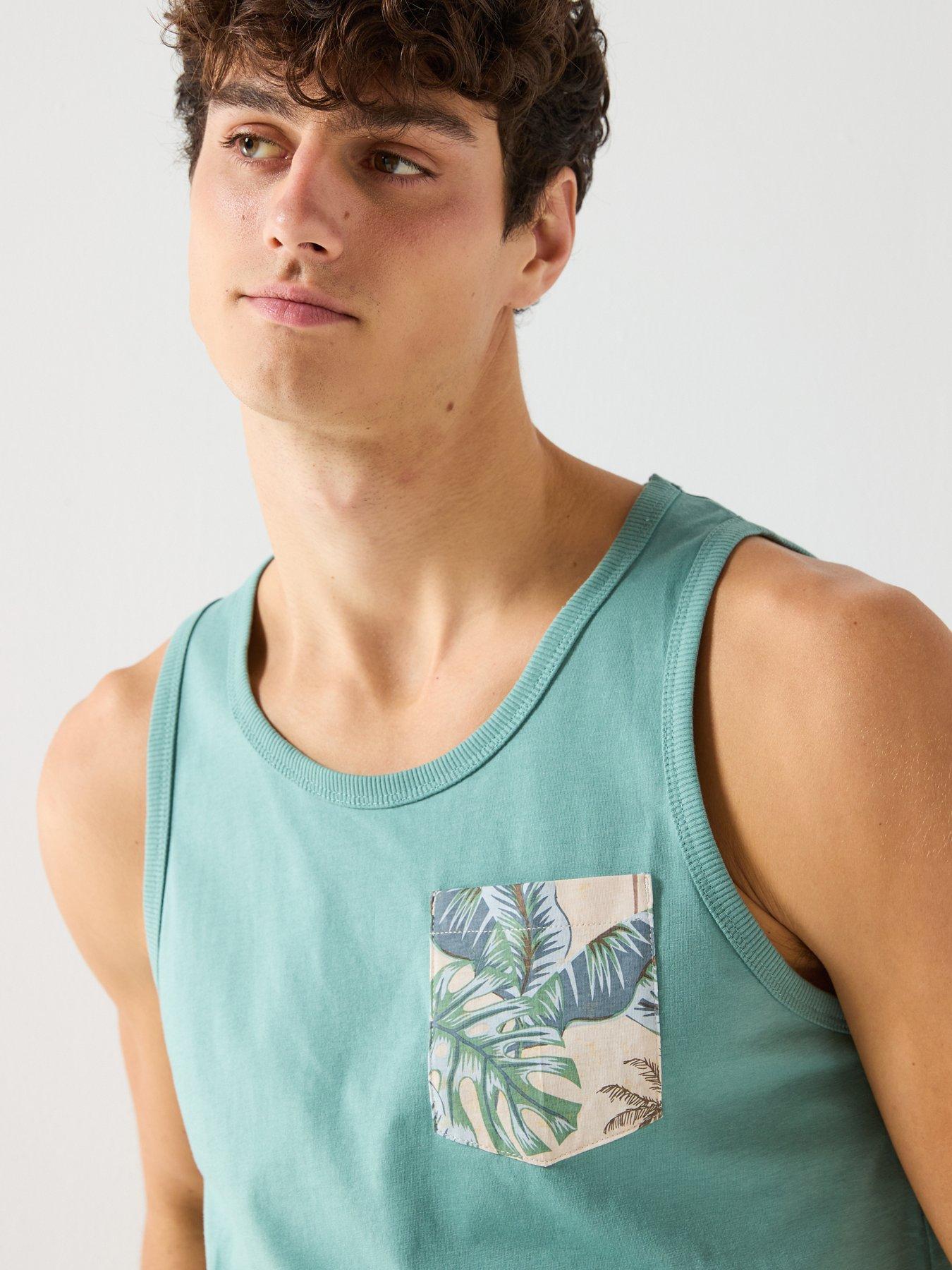 Image 5 of 6 of Jack & Jones Honolulu Pocket Aop Vest - Aqua
