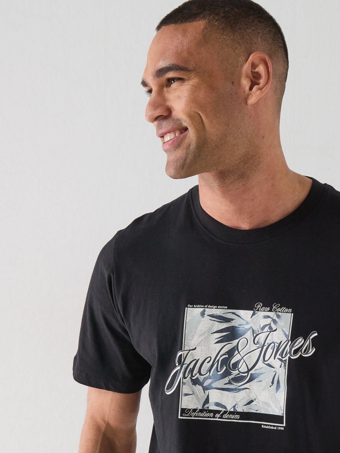 Image 5 of 6 of Jack & Jones Honolulu Graphic T-Shirt - Black