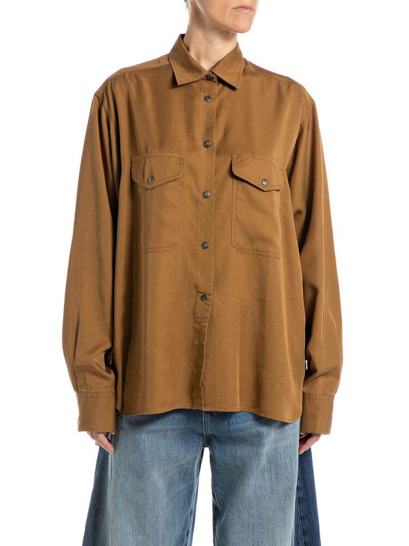 Replay Long Sleeve Shirt - Brown