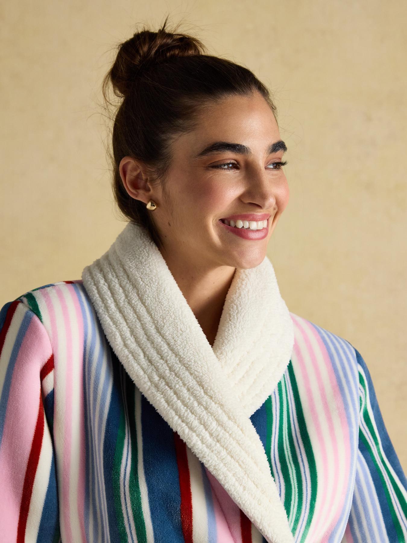 Joules Fleece Dressing Gown - Multi | Very Ireland