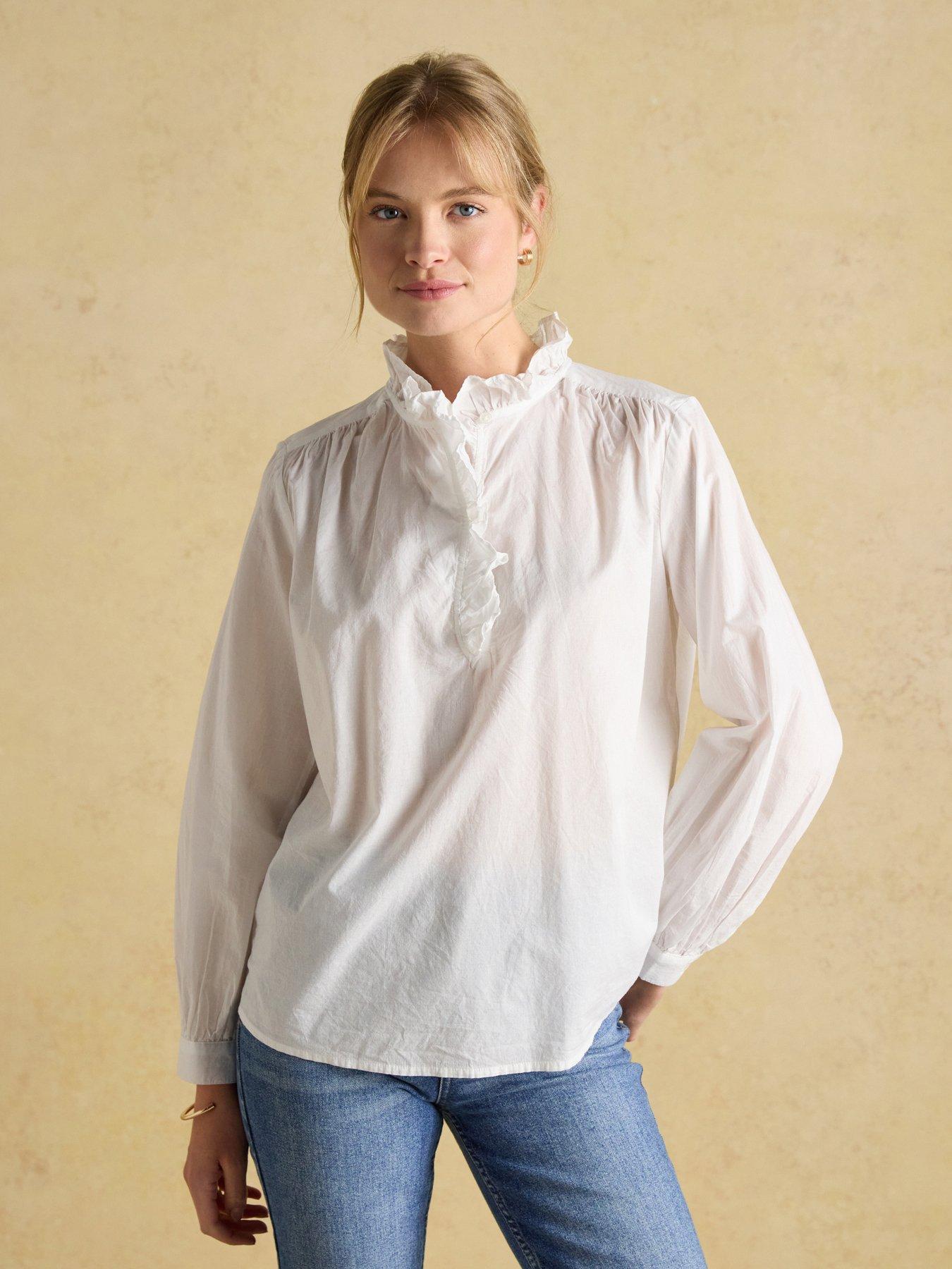 joules-cotton-ruffle-blouse-whitefront