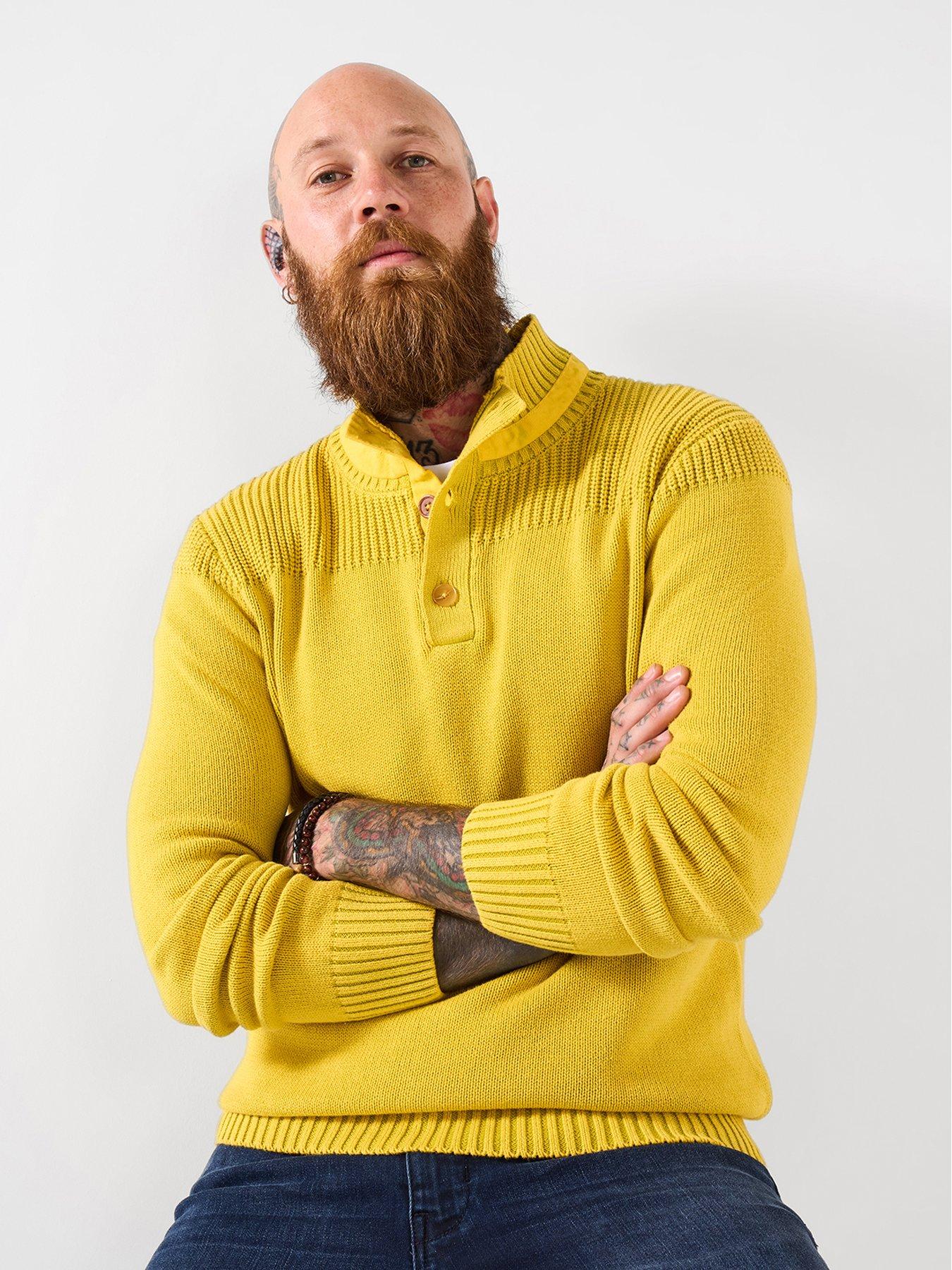 Joe Browns Acid Wash Funnel Neck Knitted Jumper - Yellow