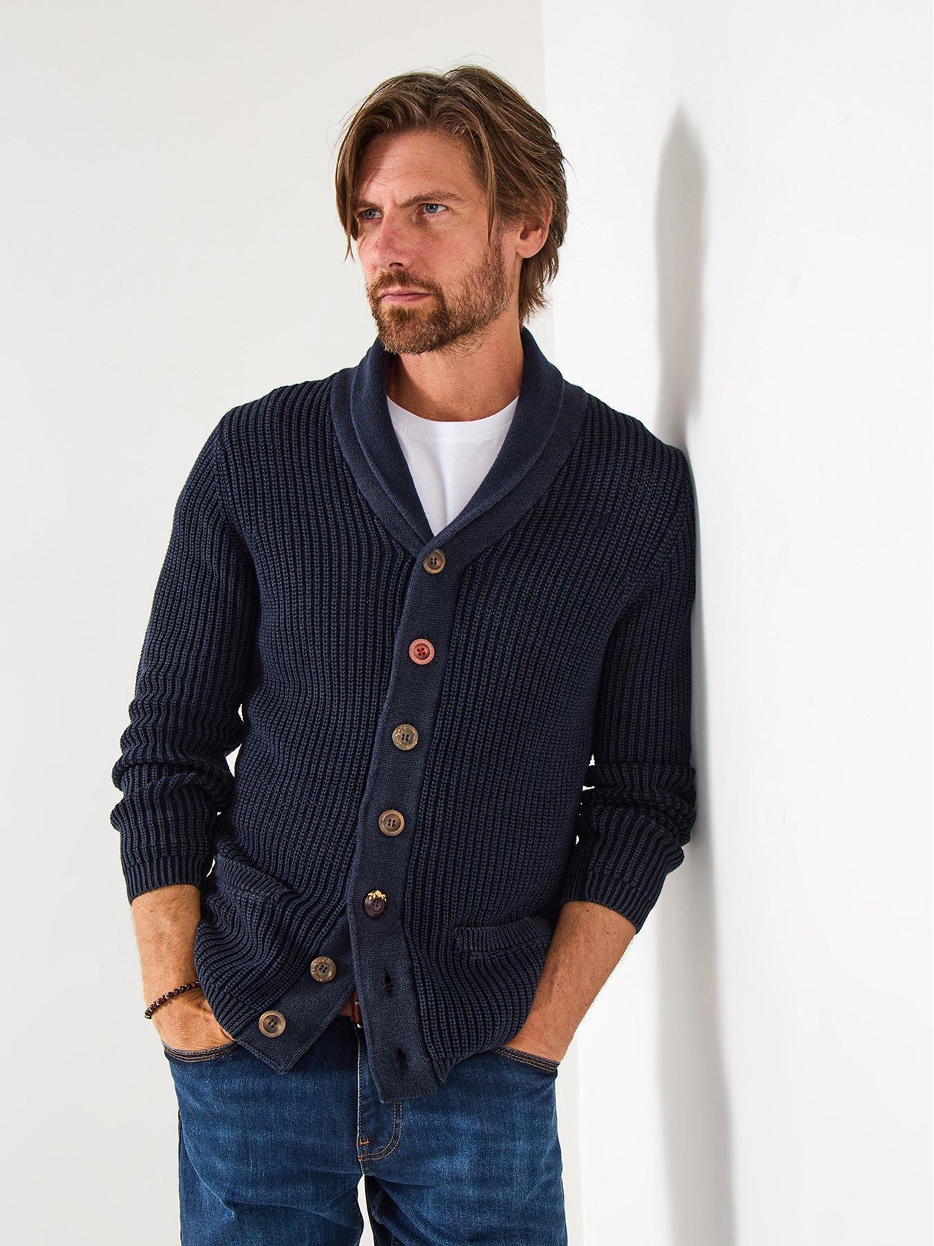 Image 1 of 6 of Joe Browns Washed Indigo Knitted Cardigan - Navy