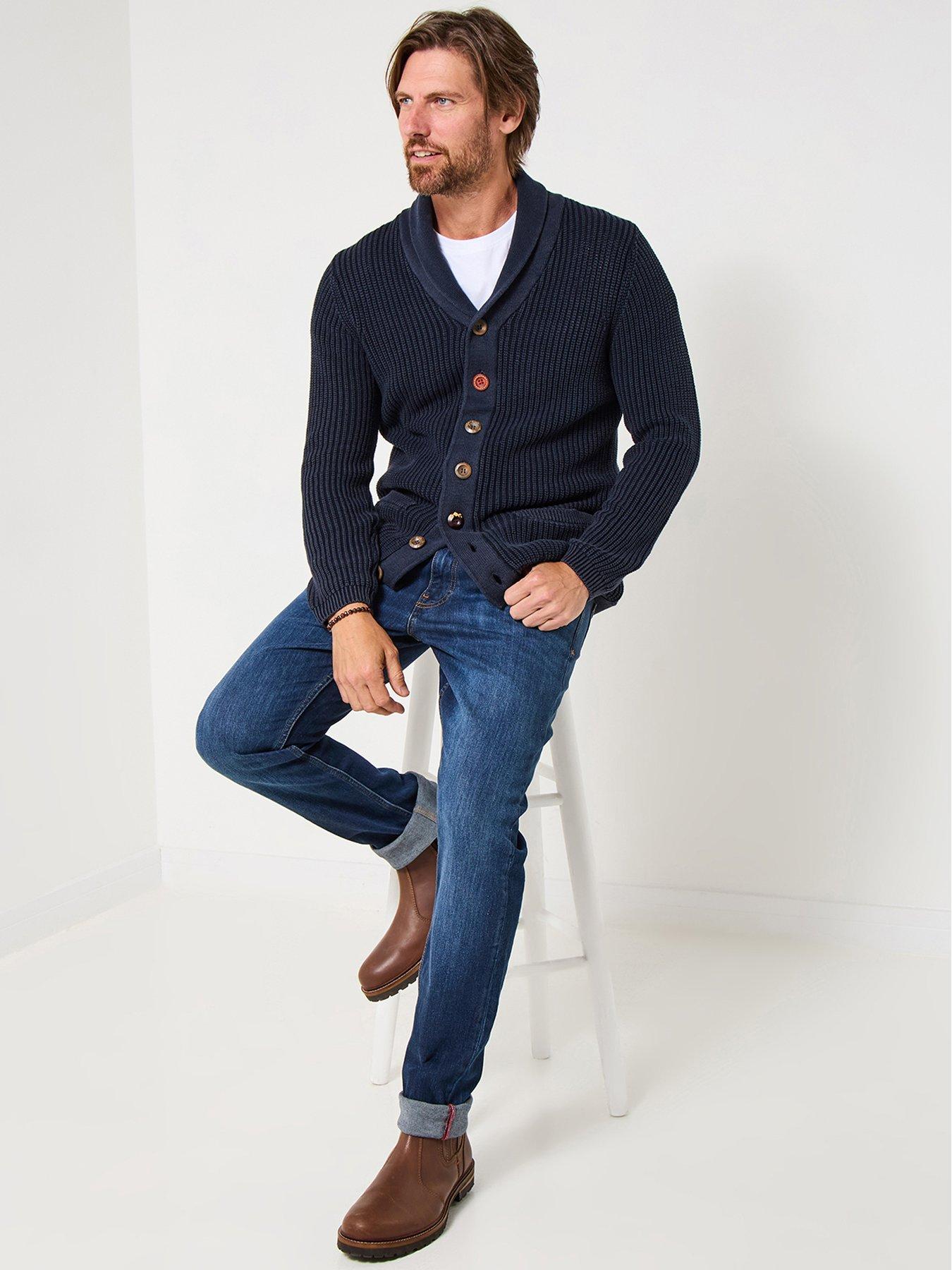 Image 3 of 6 of Joe Browns Washed Indigo Knitted Cardigan - Navy