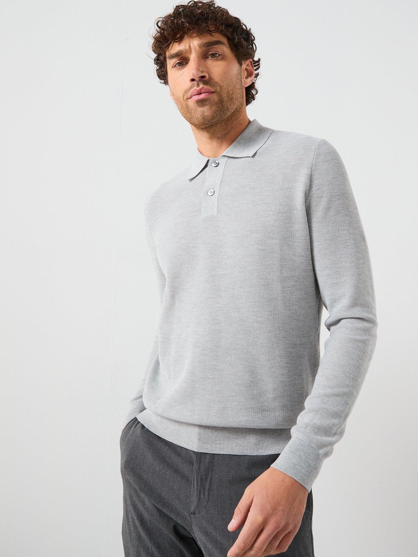 mango-ten-cotton-pique-long-sleeve-knitted-polo-shirt-light-grey