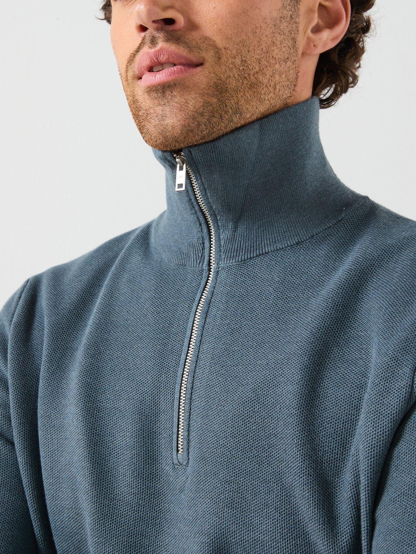 mango-ten-cotton-pique-14-zip-knitted-jumper-blueoutfit
